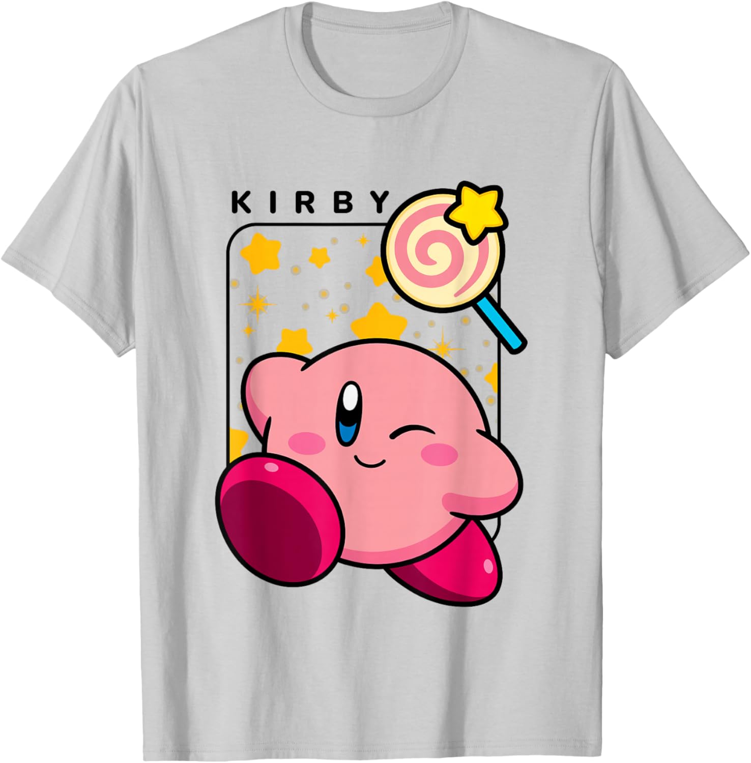 Cute Kirby Lollipop Stars Graphic T-Shirt for Nintendo Fans - 17