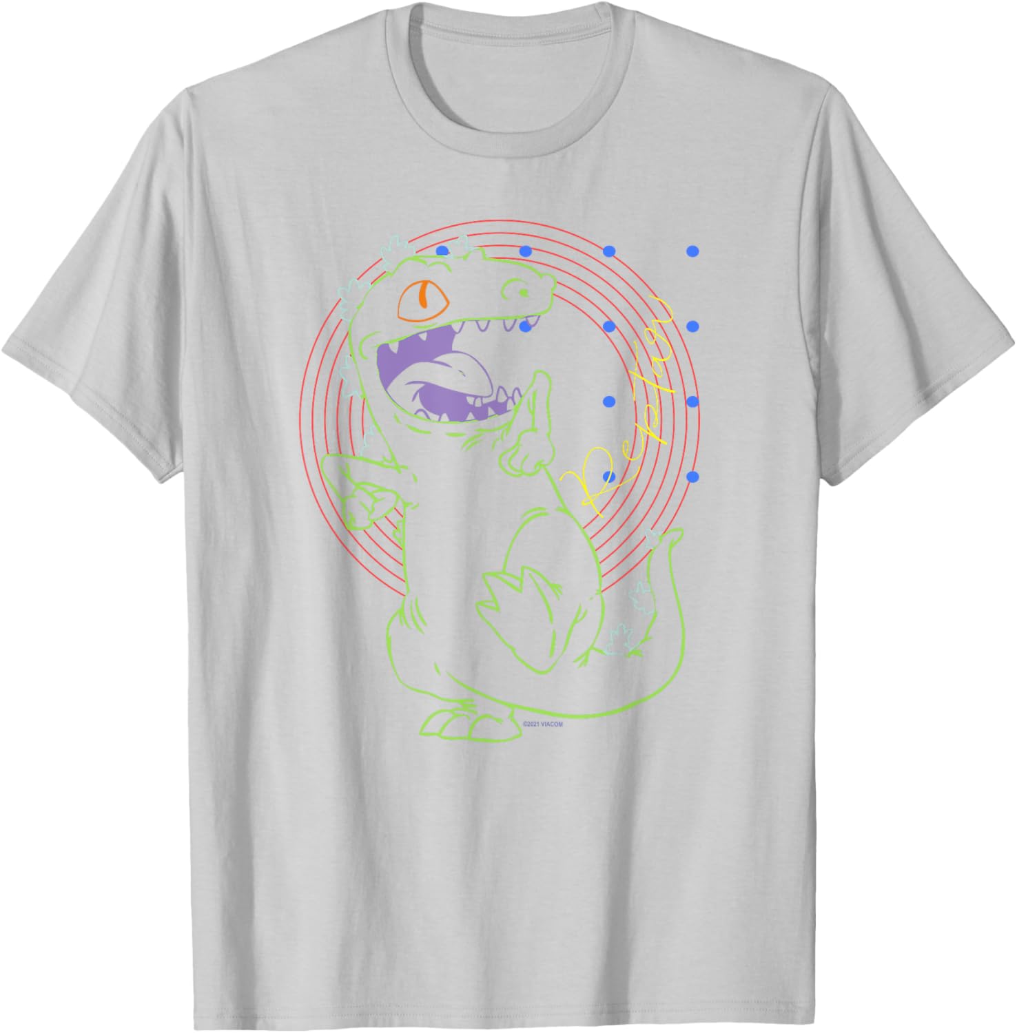 Mademark Rugrats Reptar Retro Outline T-Shirt for Nostalgic Fans - 4