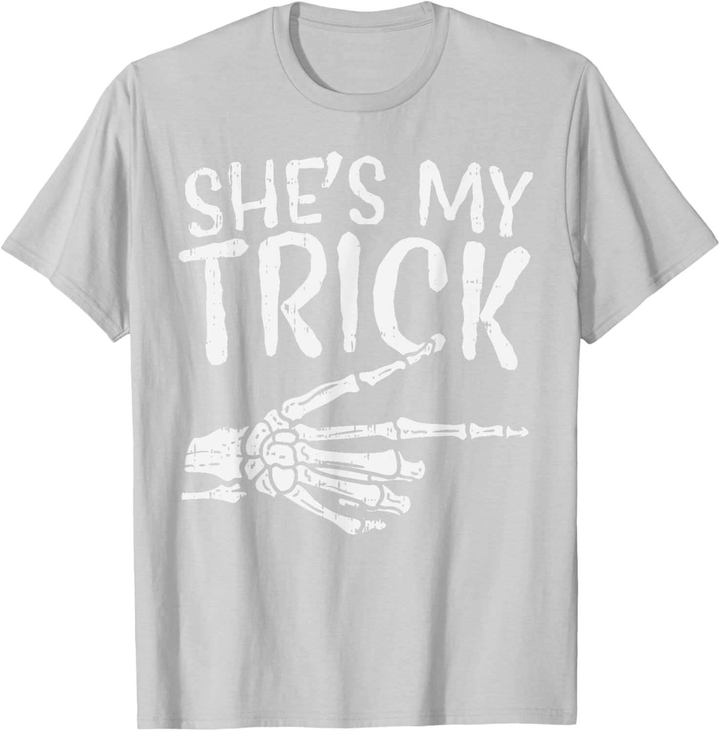 Cute Boyfriend T-Shirt for Matching Halloween Costume - She’s My Trick Design - 24