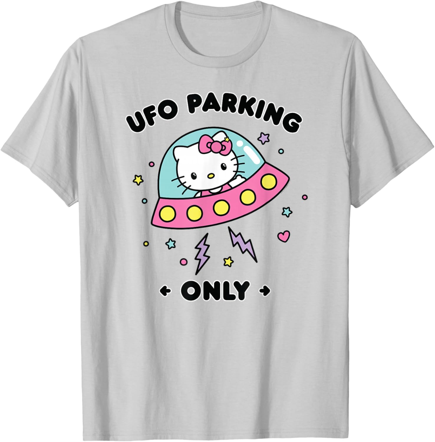 Hello Kitty UFO Parking Only Area 51 Alien Spaceship T-Shirt for Fun Lovers - 12