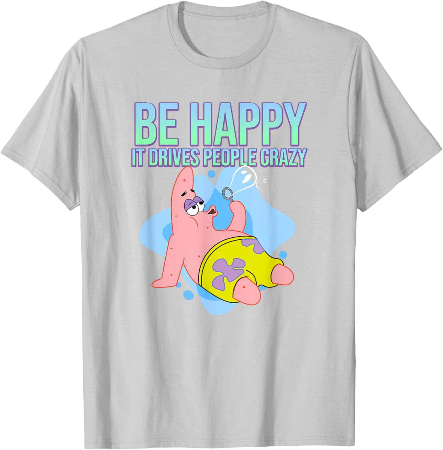 Mademark Patrick Star Be Happy T-Shirt Fun SpongeBob SquarePants Apparel - 11