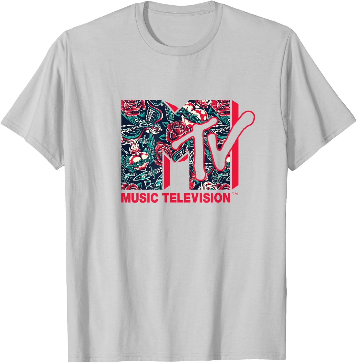Mademark x MTV Official Logo Roses Tattoo Style T-Shirt for Fans - 10