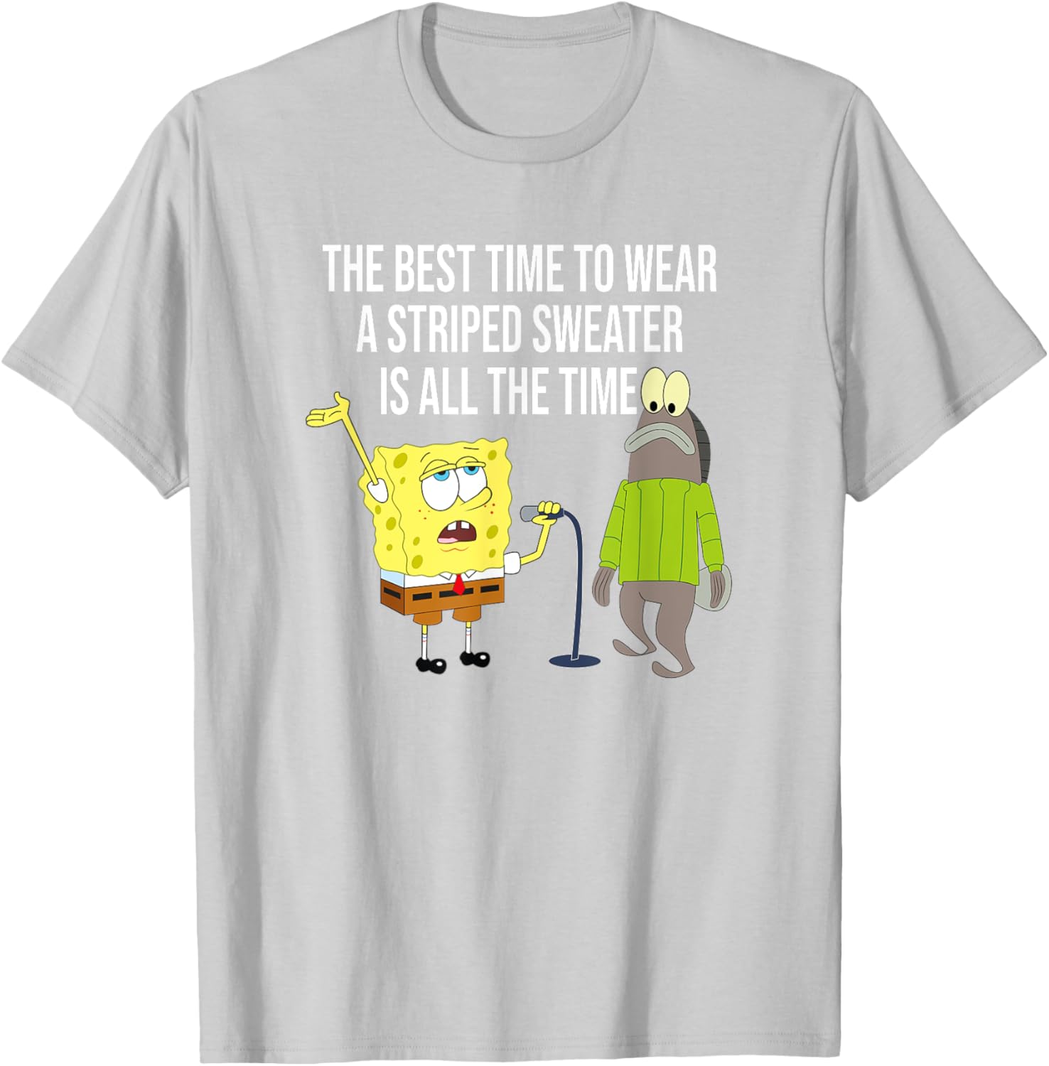 Mademark x SpongeBob SquarePants Striped Sweater T-Shirt for Fun Style - 9