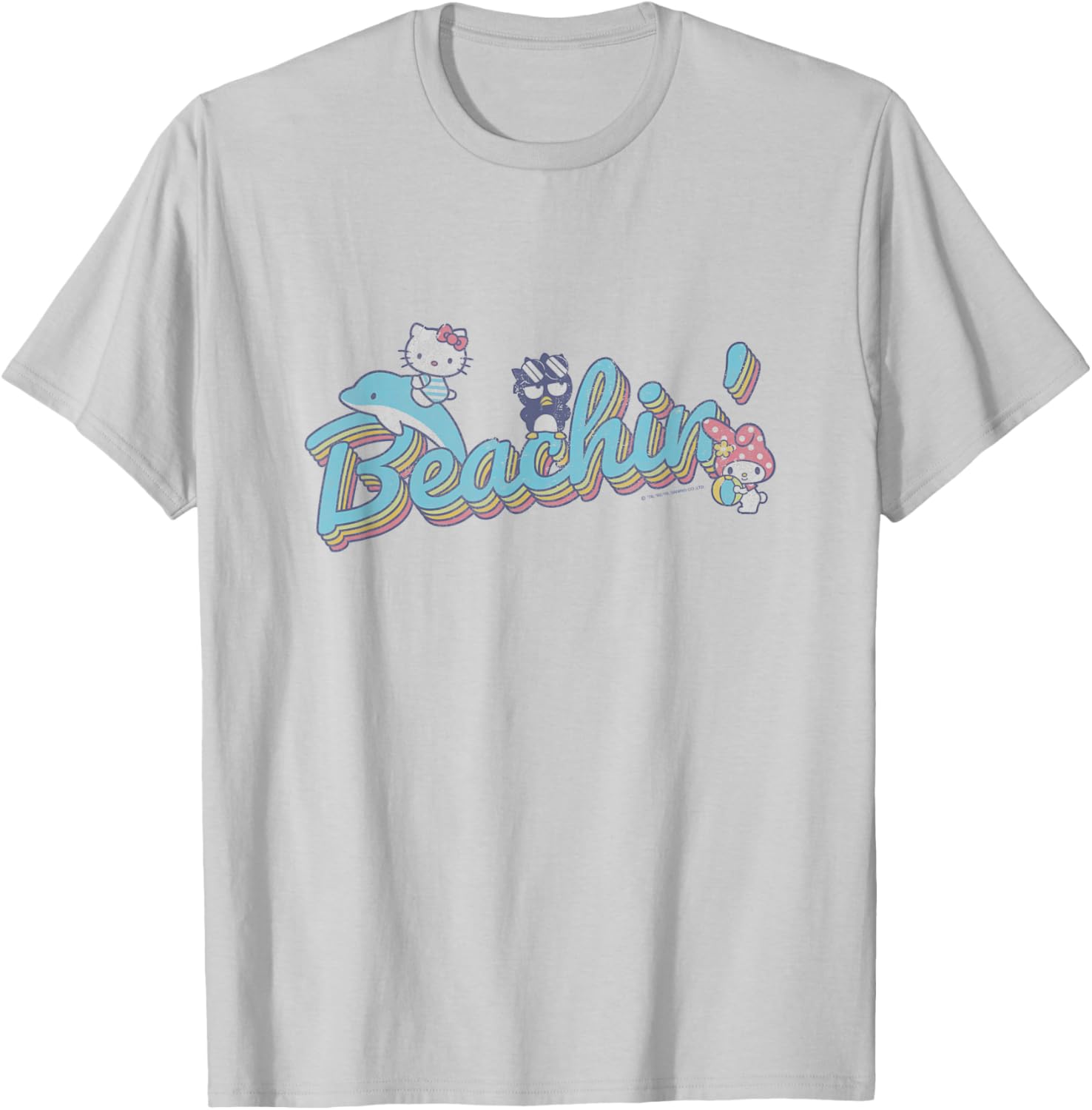 Hello Kitty My Melody Badtz-Maru Summer Vibes T-Shirt for Fun Beach Days - 6