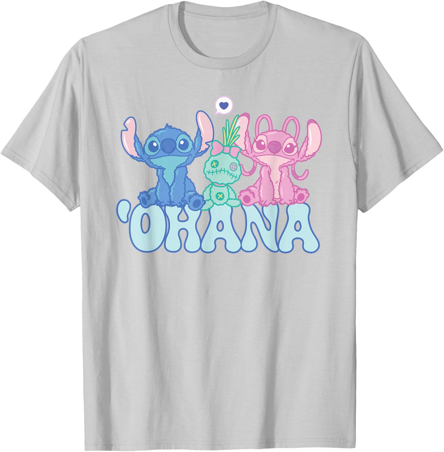 Cute Disney Stitch Ohana T-Shirt with Angel and Scrump for Kids and Adults - 20