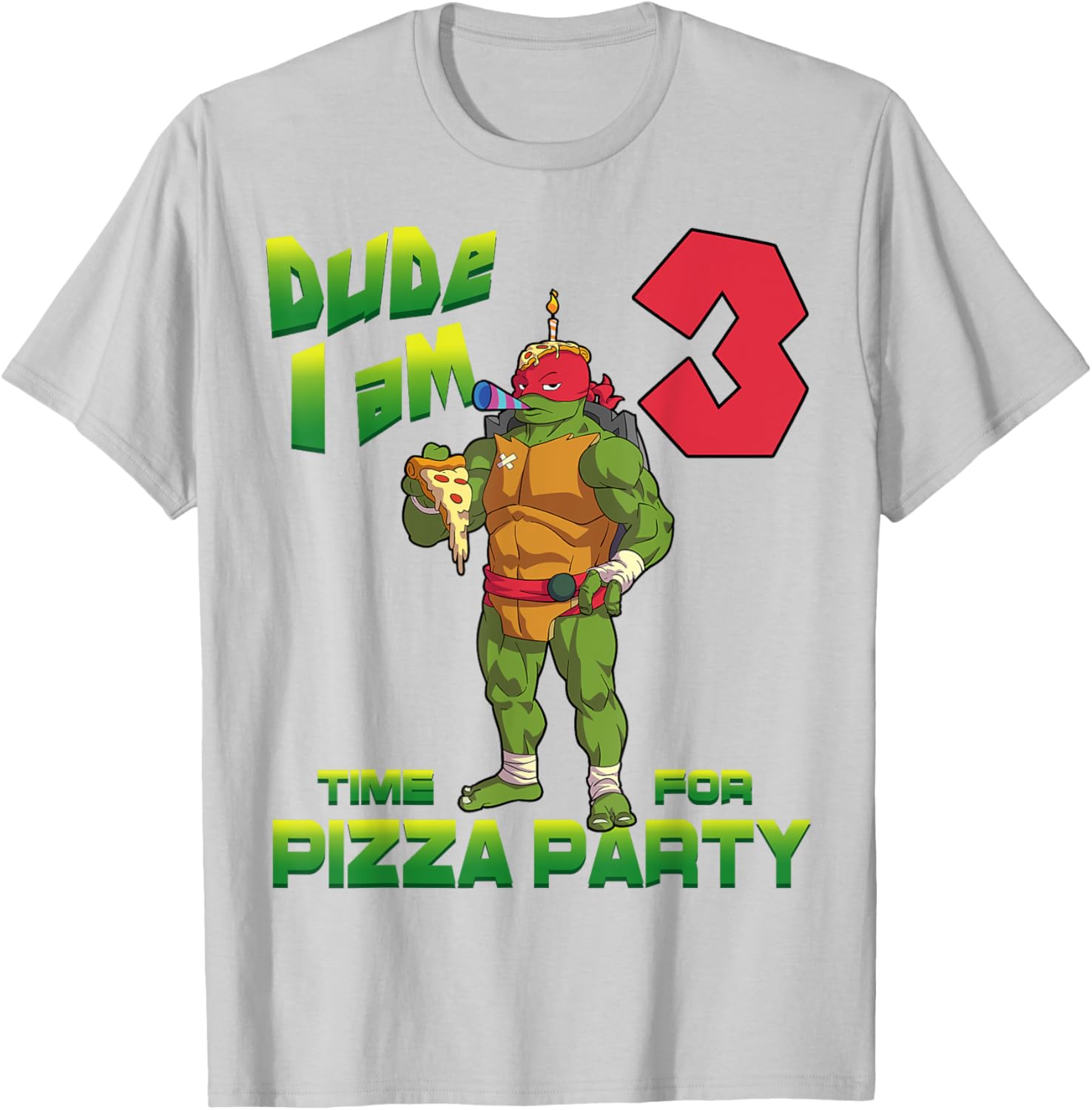 Mademark TMNT Raphael Pizza Birthday T-Shirt for 3 Year Old Kids - 11
