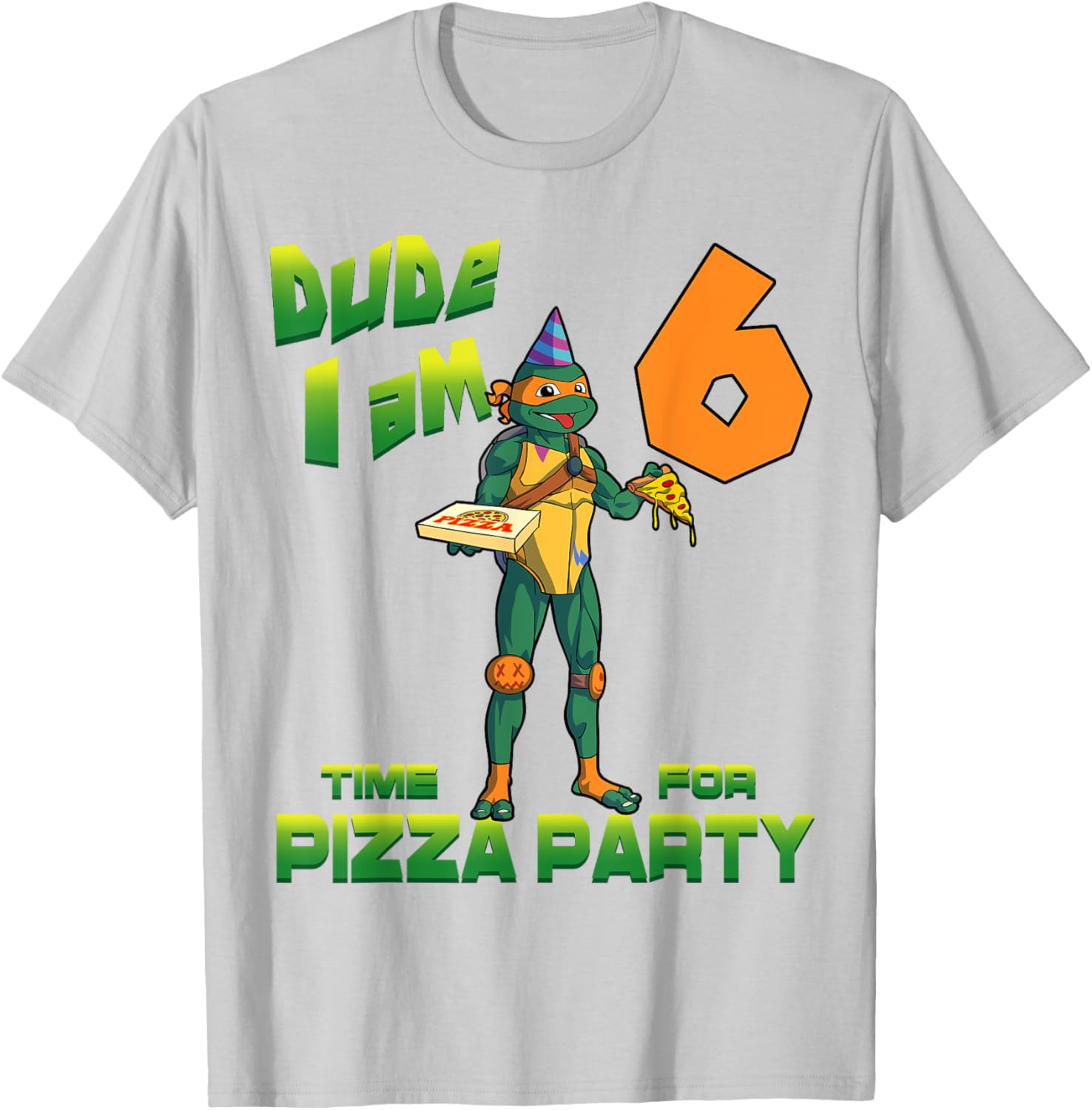 Mademark TMNT Michelangelo Pizza Birthday T-Shirt for 6 Year Olds - 12