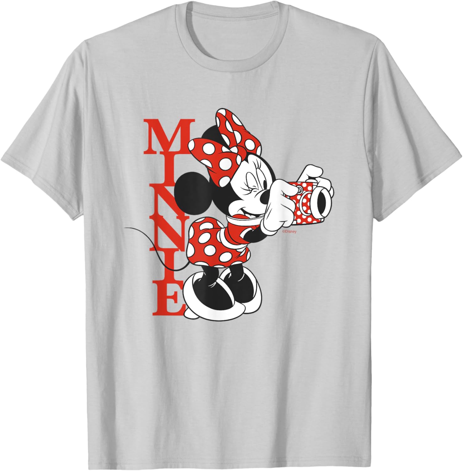 Vintage Disney Minnie Mouse Polka Dot T-Shirt with Camera for Fashion Lovers - 1