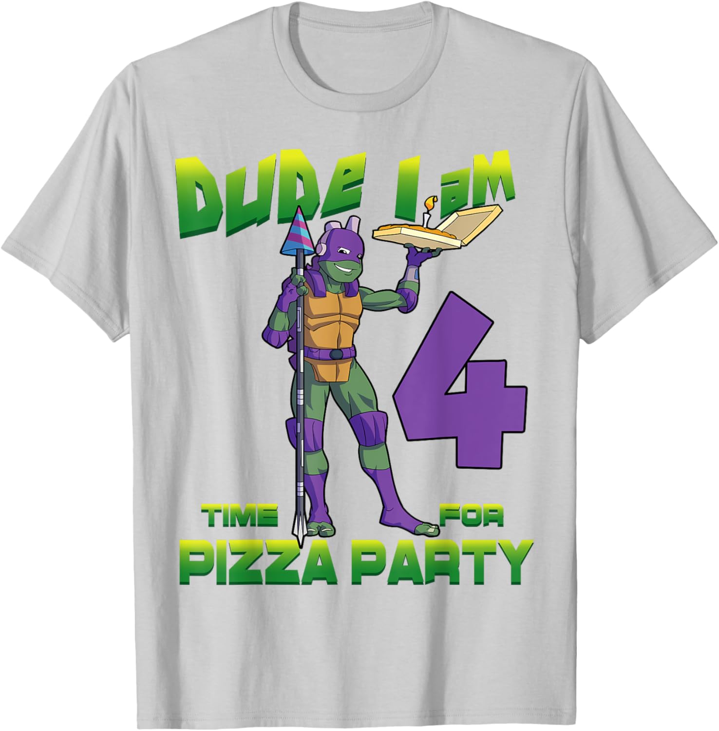 Mademark Teenage Mutant Ninja Turtles Donnie Pizza Birthday T-Shirt 4Y - 21