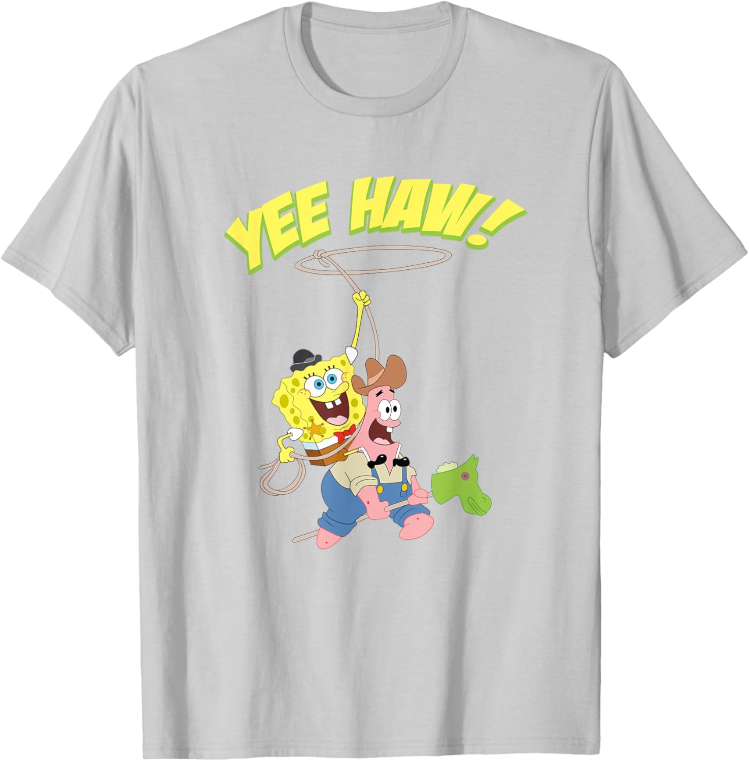 Mademark SpongeBob Patrick Cowboy Yee Haw T-Shirt Fun Apparel for Kids - 16