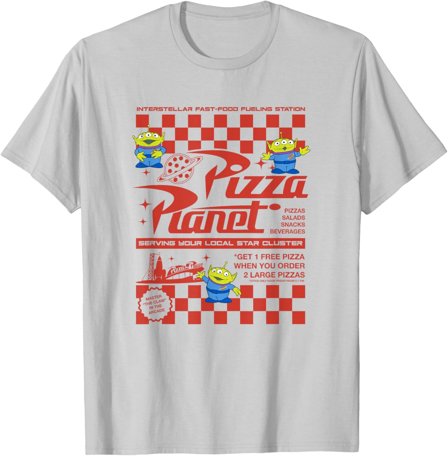 Disney Pixar Toy Story Pizza Planet Retro Flyer Logo T-Shirt for Fans - 2