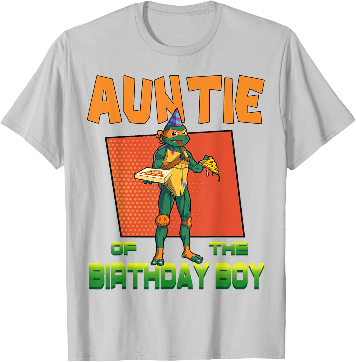 Mademark Teenage Mutant Ninja Turtles Mikey Pizza Party T-Shirt for Aunties - 20