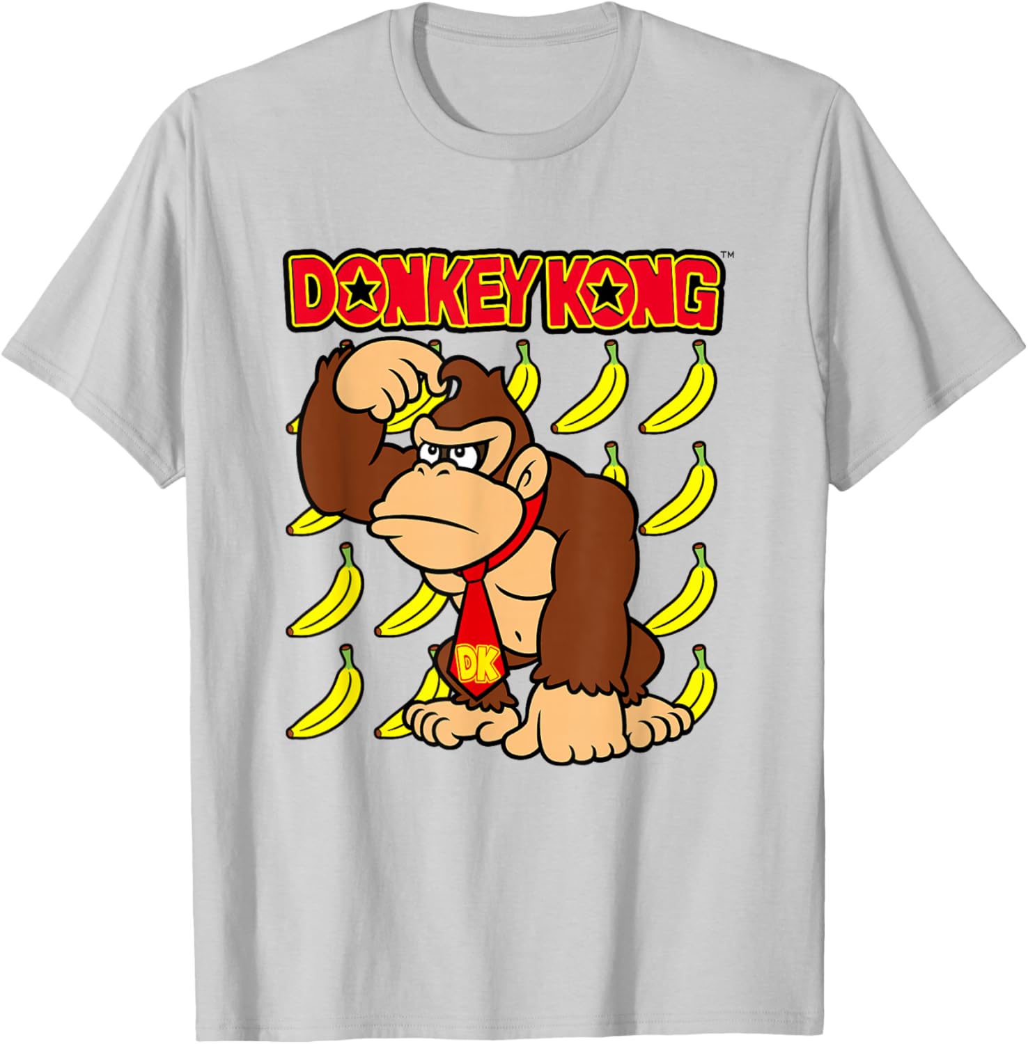 Donkey Kong Ape Thoughts Banana Background Graphic T-Shirt for Fans - 7