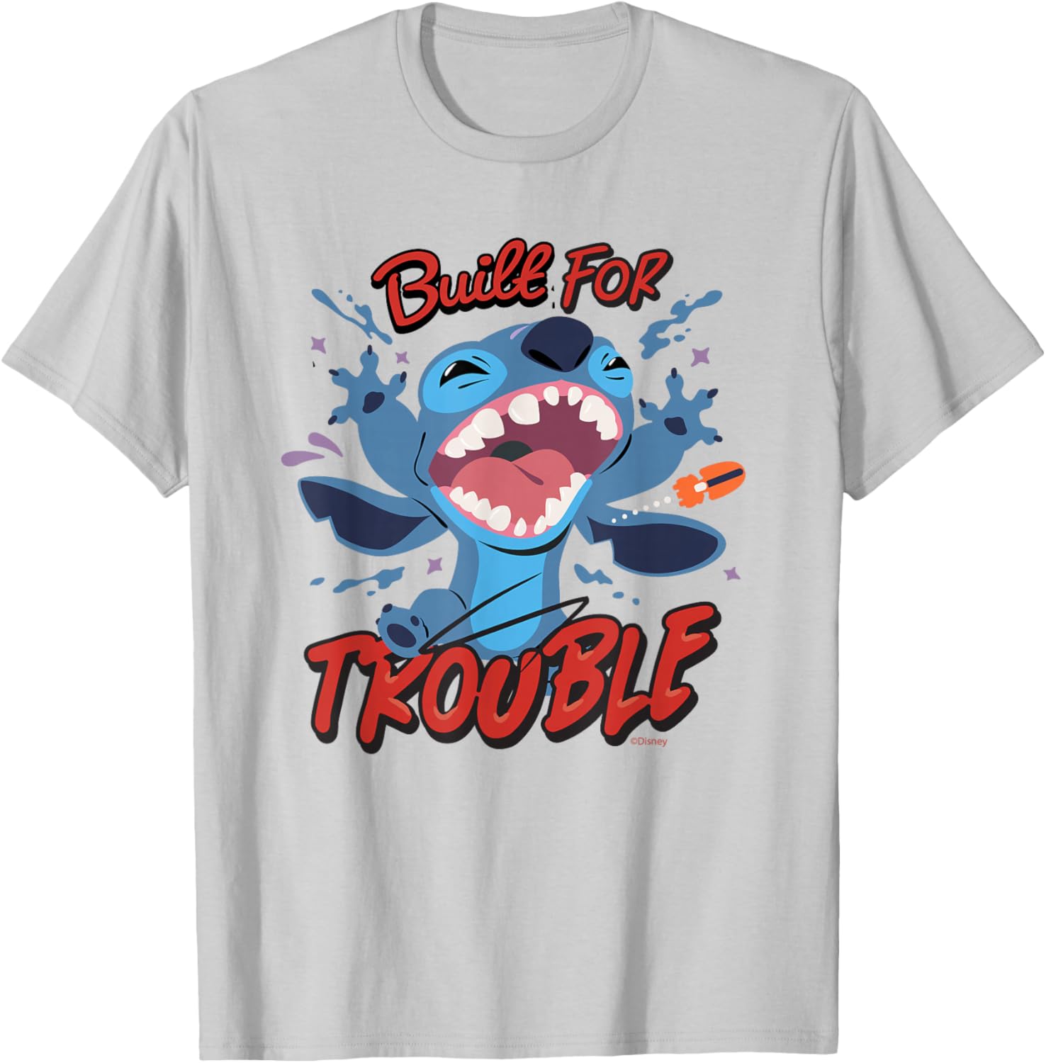 Disney Stitch Built for Trouble T-Shirt Fun Apparel for Fans of Lilo and Stitch - 13