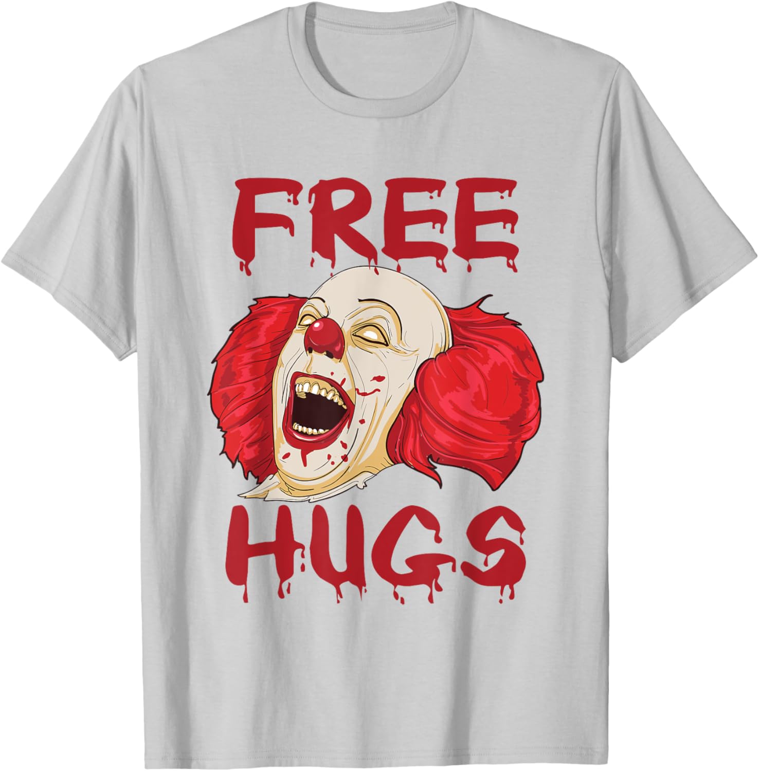 Free Hugs Halloween Scary Clown T-Shirt Gift for Horror Fans - 5