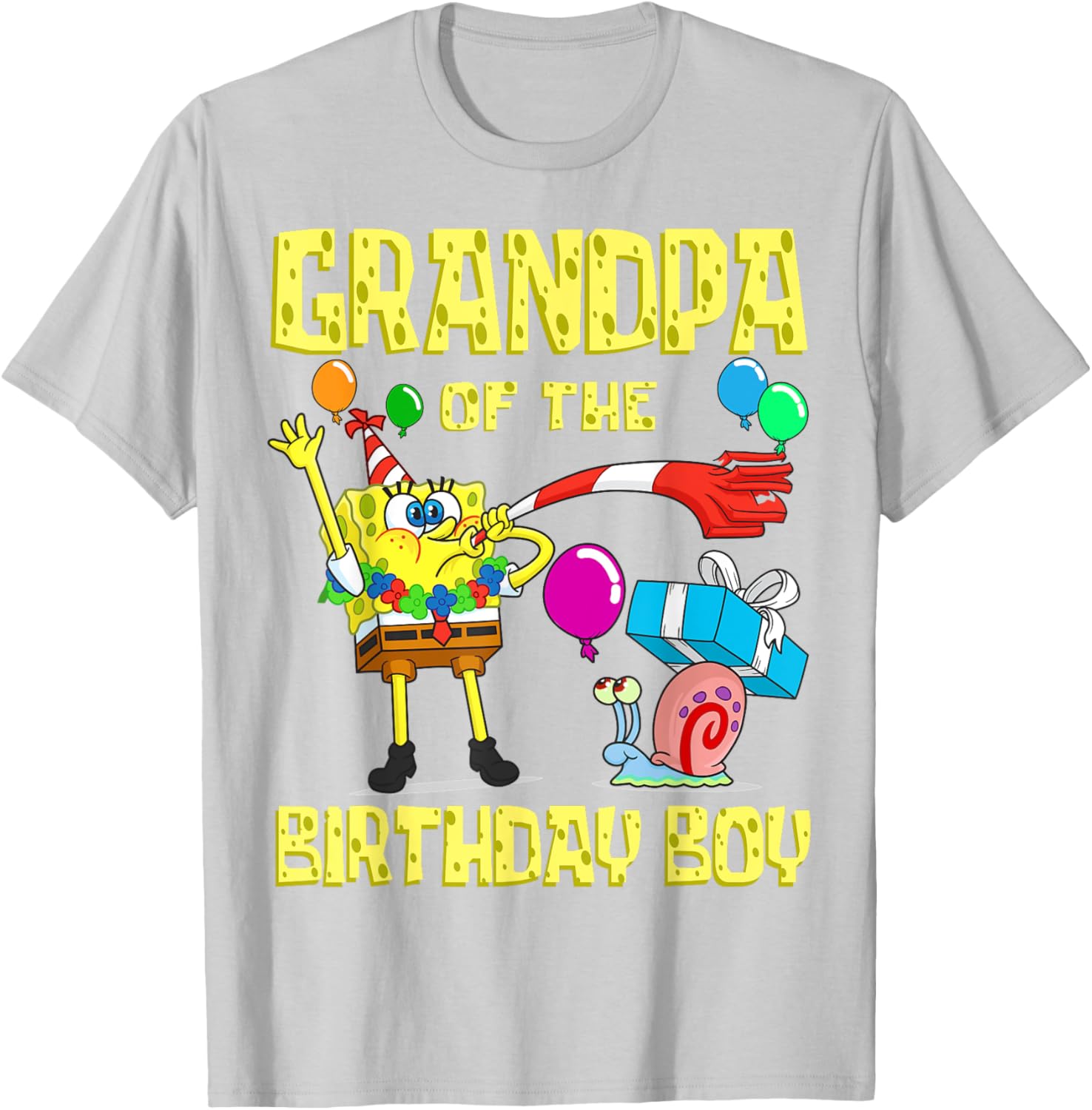 SpongeBob Grandpa of the Birthday Boy Theme Party T-Shirt for Kids - 8