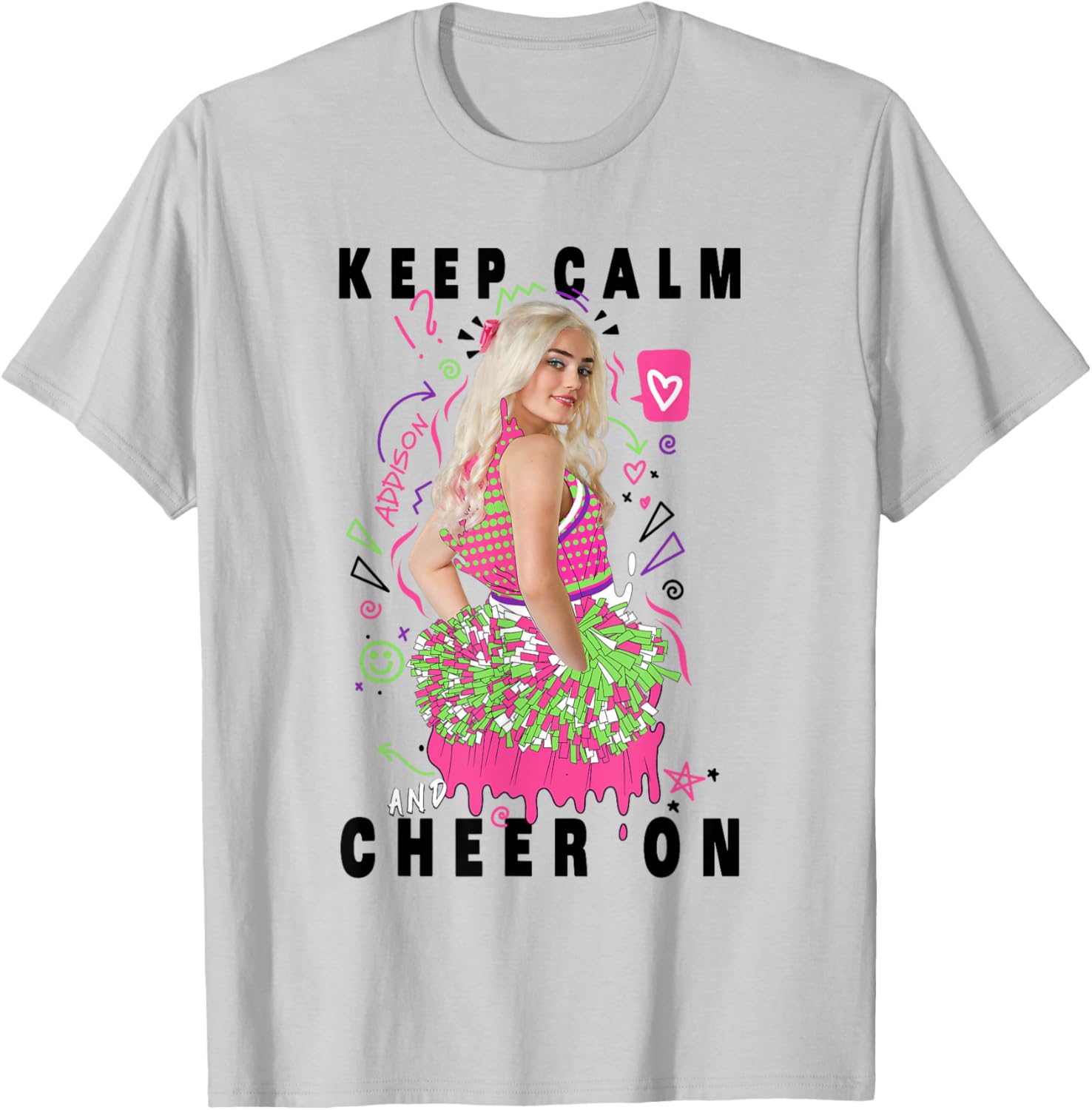 Disney Channel Zombies 2 Addison Keep Calm Cheer On T-Shirt for Fans - 9