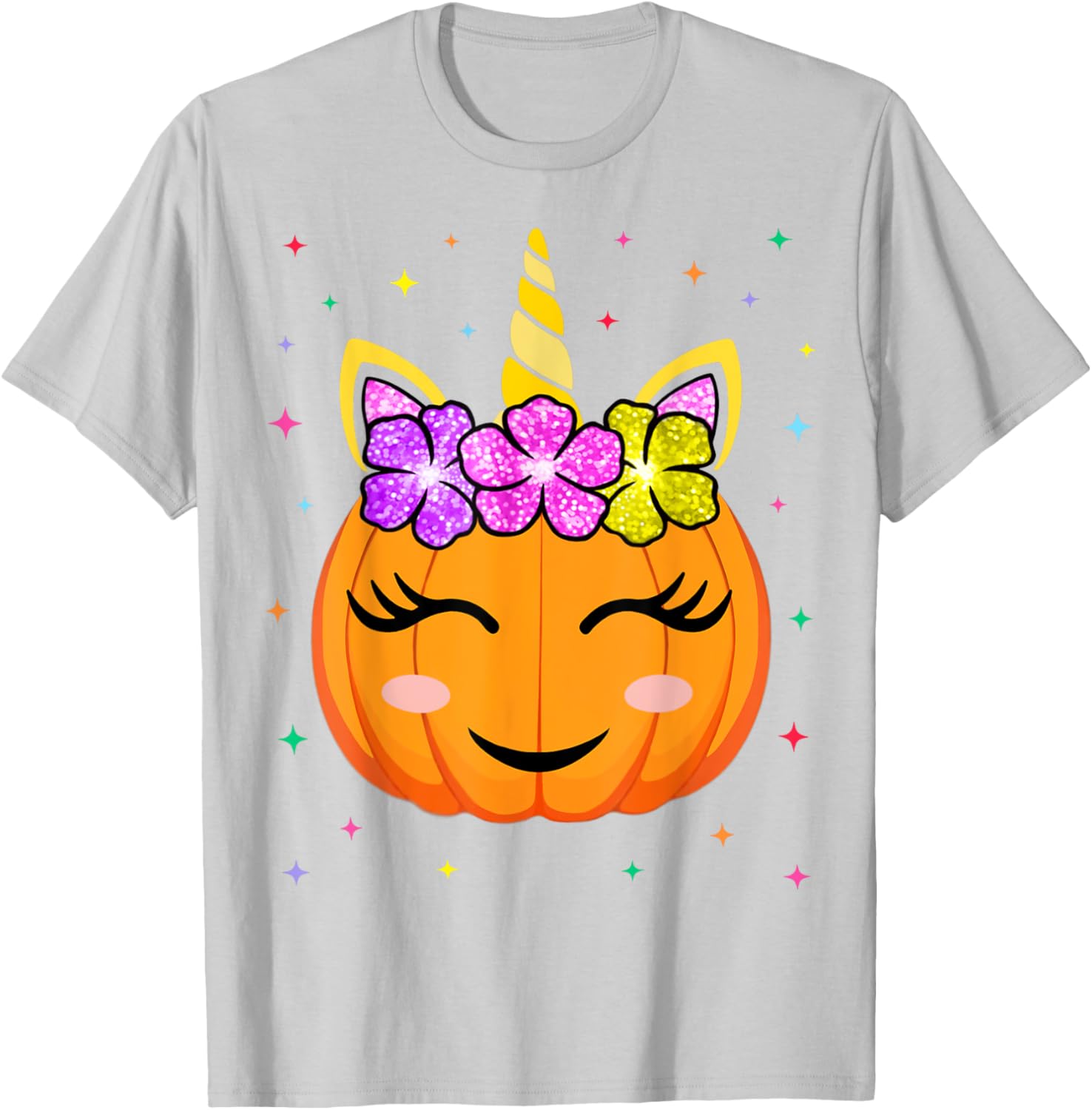 Cute Unicorn Pumpkin Halloween T-Shirt for Girls - Fun Kids Costume - 14