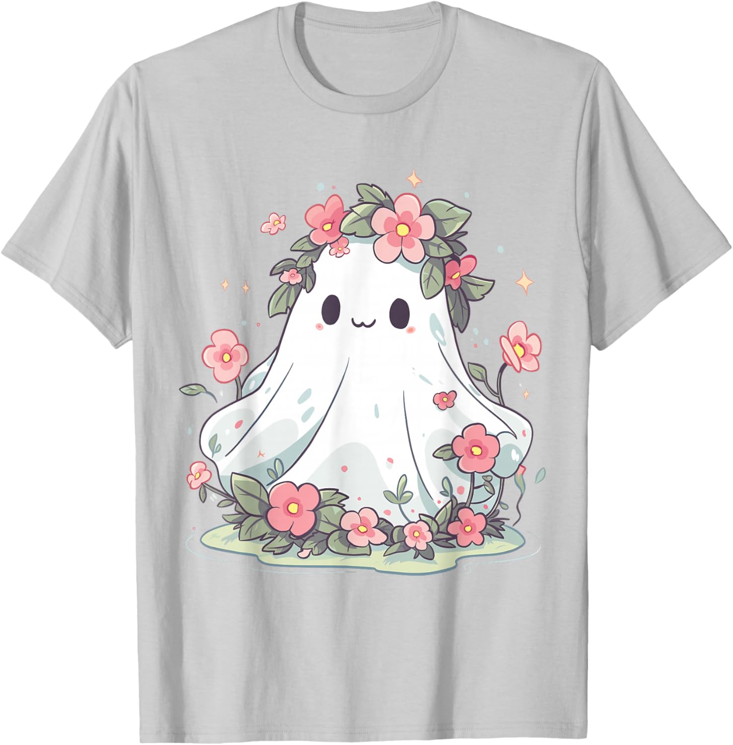 Floral Ghost Halloween Shirt for Girls and Women – Fun Costume T-Shirt - 19