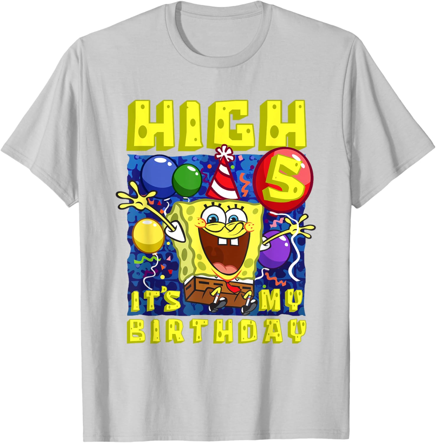 SpongeBob SquarePants Birthday T-Shirt for Boys and Girls Age 5 - 9