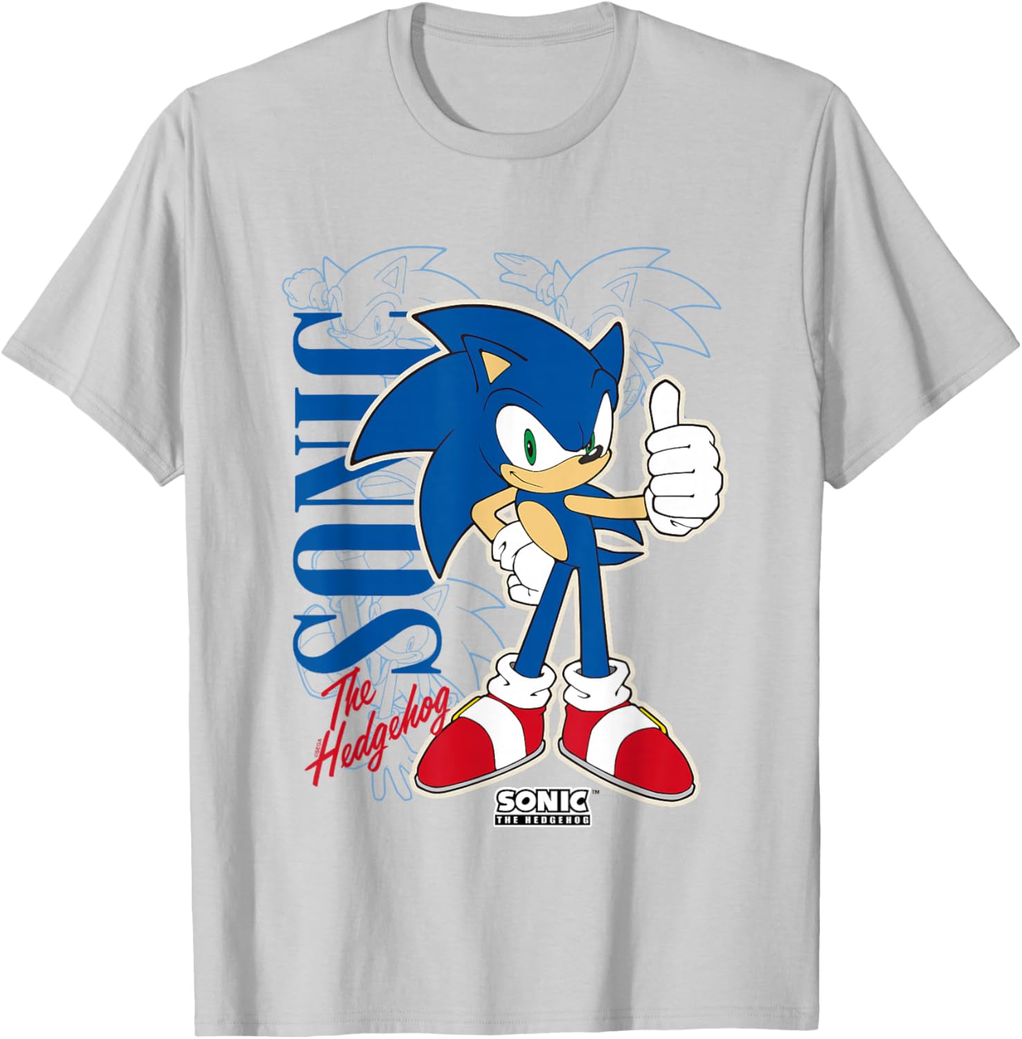 Sonic The Hedgehog Thumbs Up Retro Graphic T-Shirt for Fans - 5