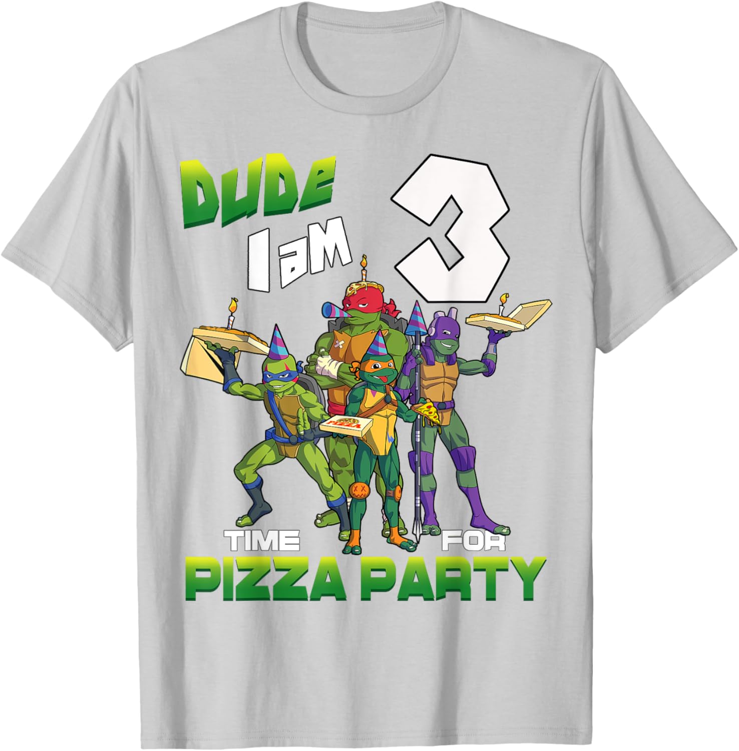 Mademark TMNT 3rd Birthday T-Shirt for Boys - Turtles Pizza Party Fun - 6