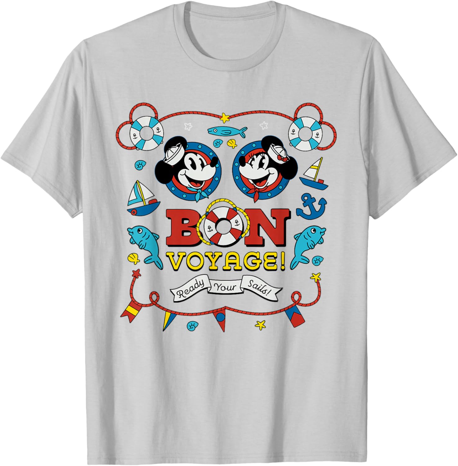 Disney Cruise Mickey and Minnie Mouse Bon Voyage Vacation T-Shirt - 13