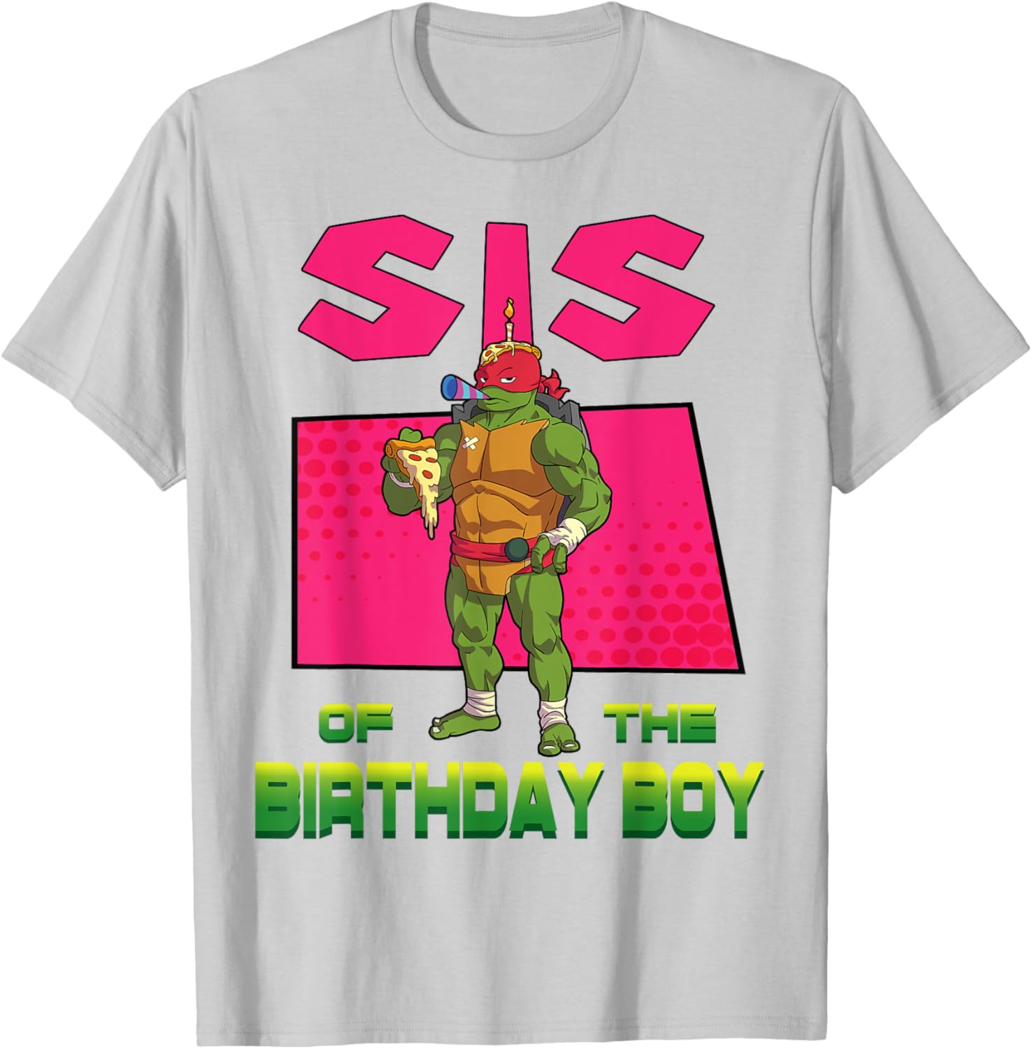 Mademark TMNT Raph Sister Pizza Party T-Shirt for Birthday Fun - 4