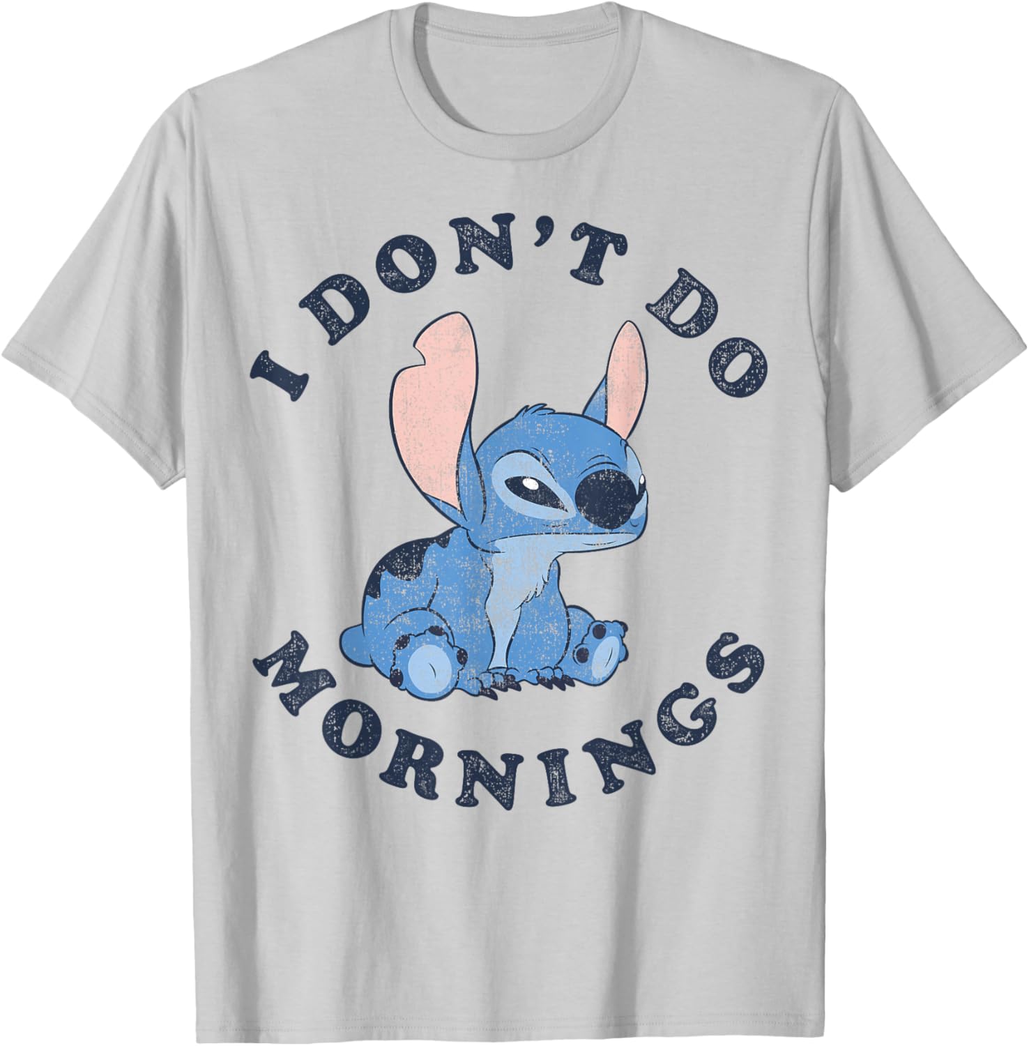 Disney Lilo & Stitch I Don't Do Mornings Distressed T-Shirt for Fans - 1