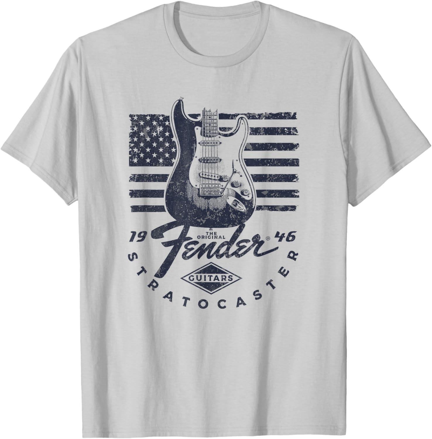 Fender 1946 Stratocaster American Flag T-Shirt for Music Lovers - 1