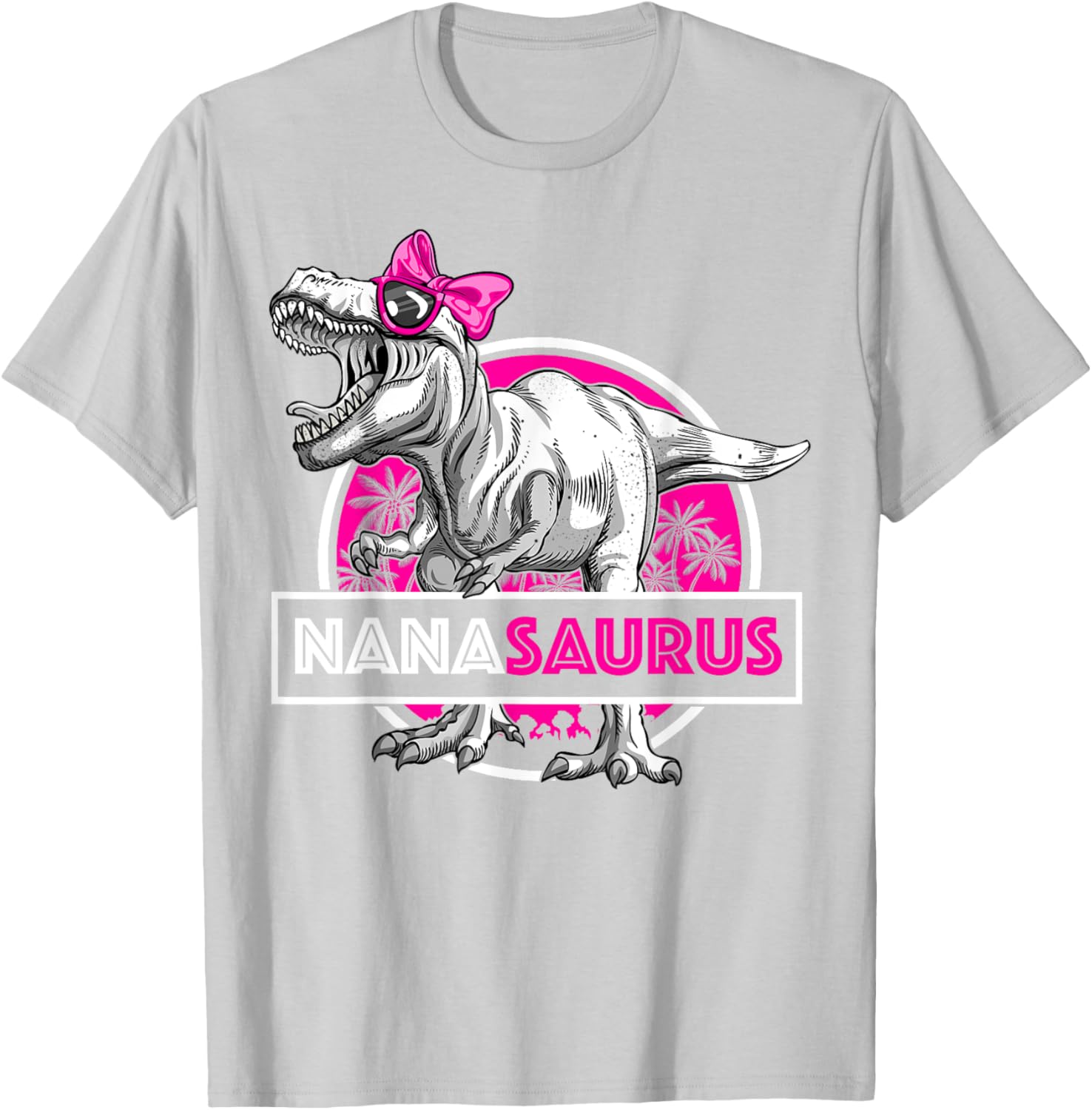 Funny Nanasaurus T-Rex Matching Dinosaur T-Shirt for Grandma and Kids - 13