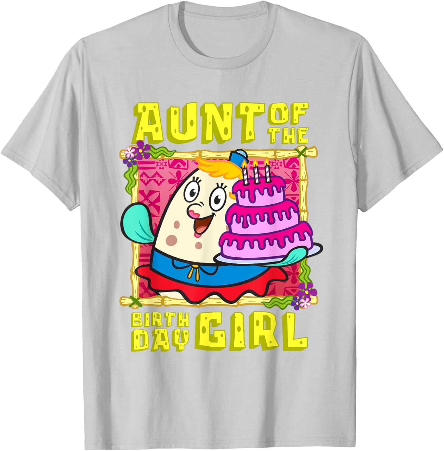 Mademark SpongeBob Aunt of the Birthday Girl Cake Match T-Shirt - 3