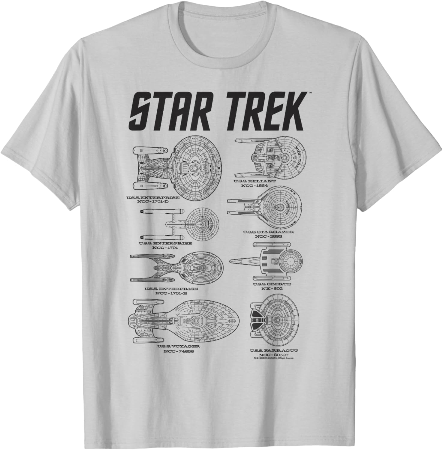 Star Trek Starfleet Enterprise Spaceship Textbook T-Shirt for Fans - 4