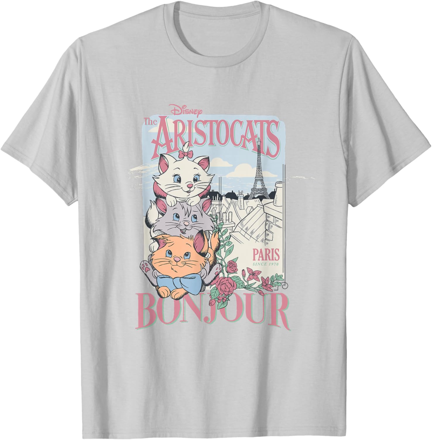 Disney Aristocats Bonjour Paris Vintage T-Shirt for Cat Lovers - 4
