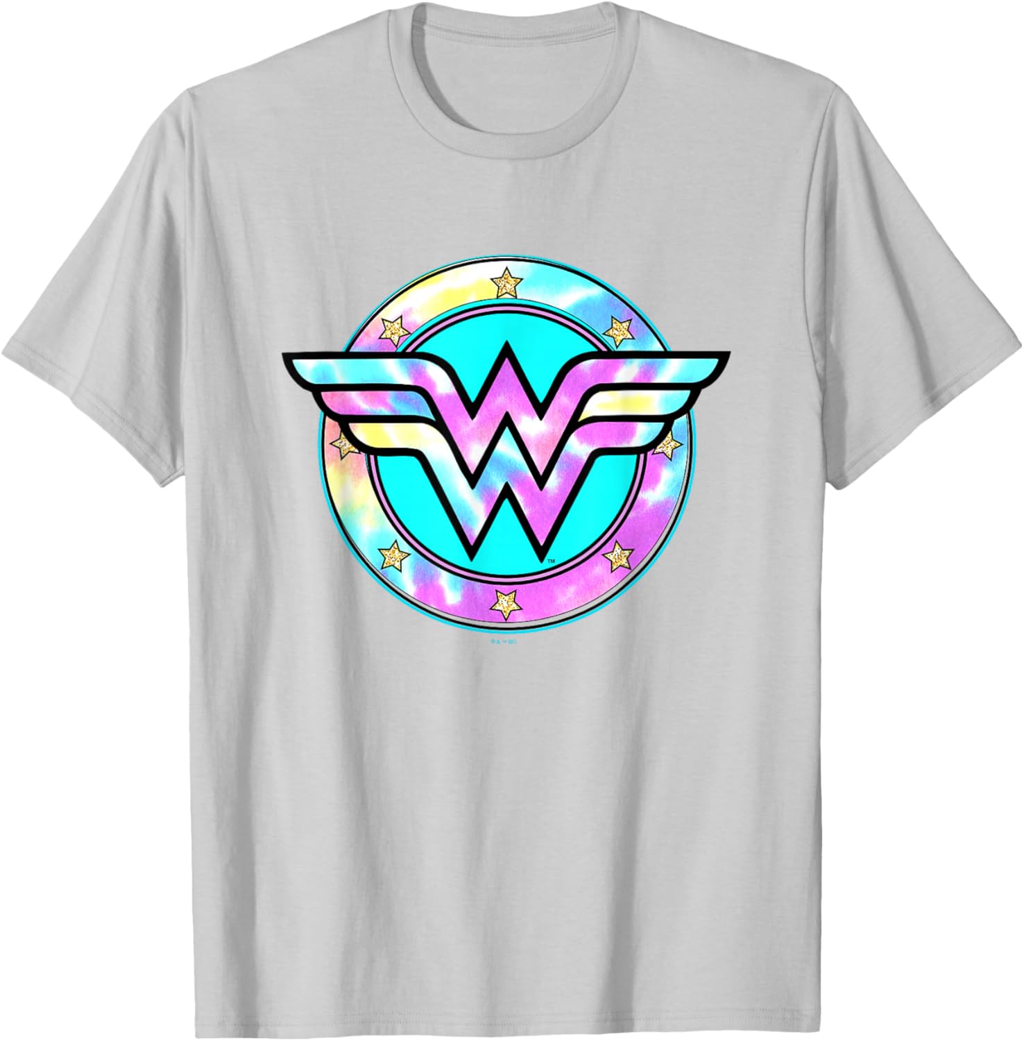 Wonder Woman Rainbow Tie-Dye Superhero Badge T-Shirt for Fans - 5