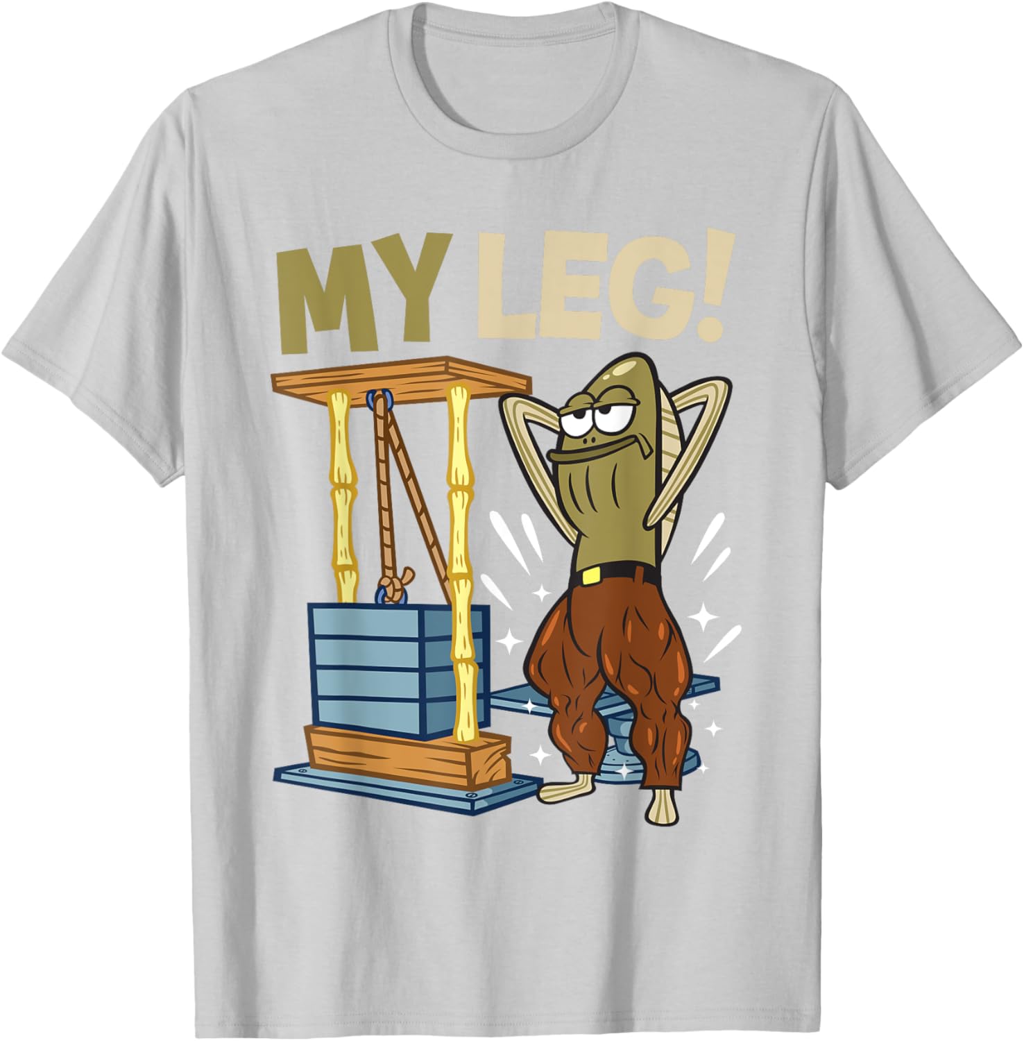 Mademark x SpongeBob My Leg Bodybuilding Funny T-Shirt for Leg Day - 8