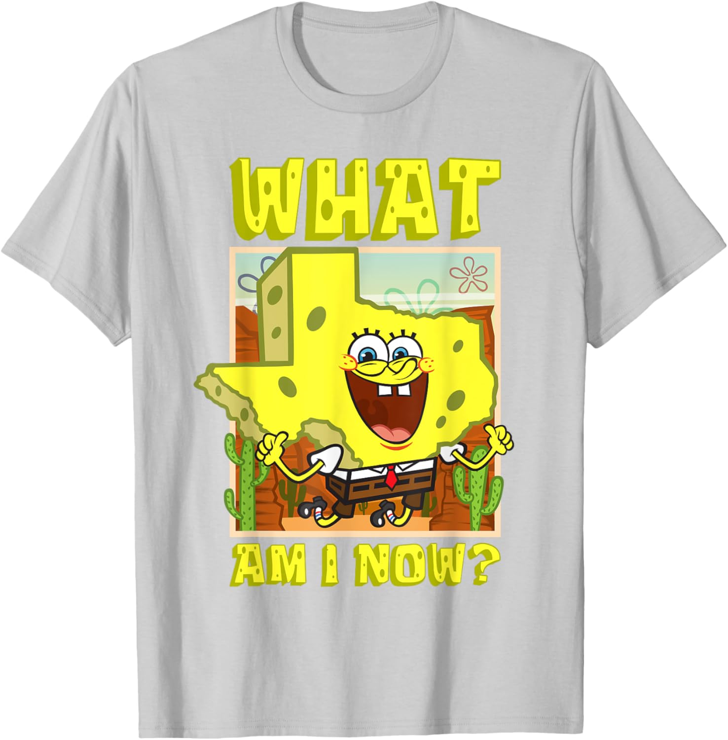 Mademark SpongeBob Texas Map T-Shirt for Fun Loving Texans - 4