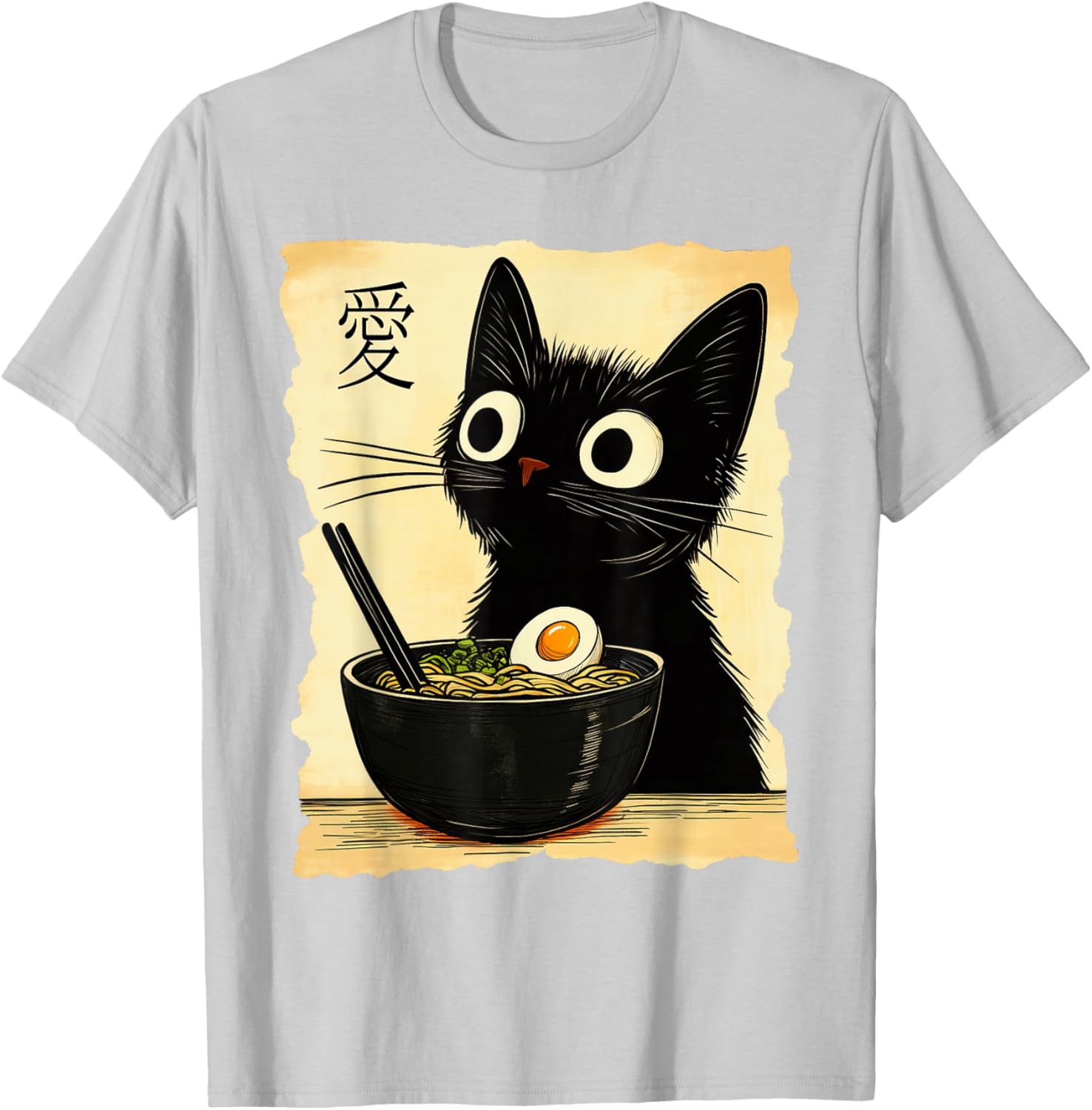 Funny Cat Ramen Graphic Tee Cute Japanese Kawaii Anime Cat T-Shirt - 8