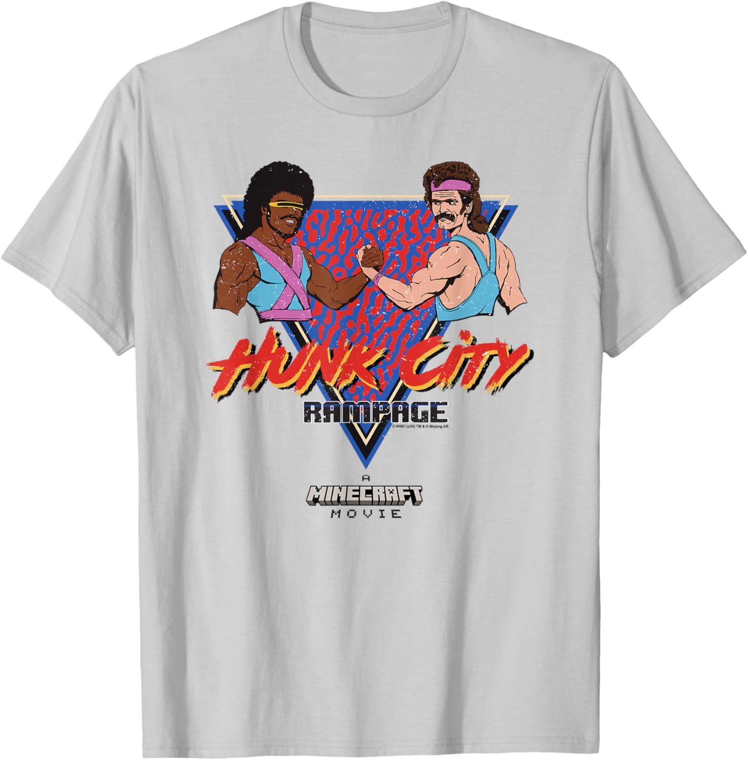 Colorful 90's Logo Minecraft Movie Hunk City Rampage T-Shirt for Fans - 3