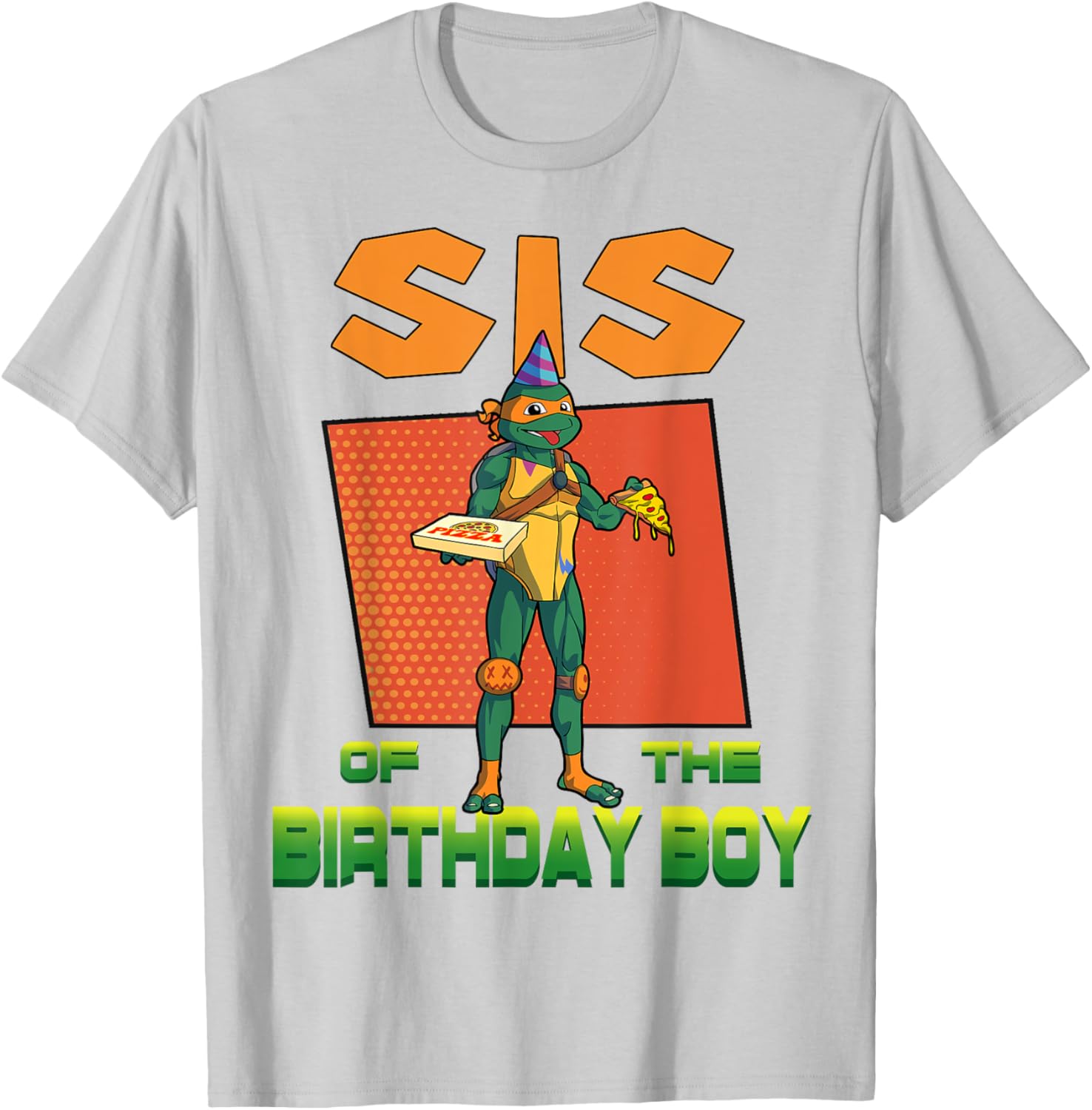 Mademark Teenage Mutant Ninja Turtles Mikey Pizza Birthday Party T-Shirt - 16