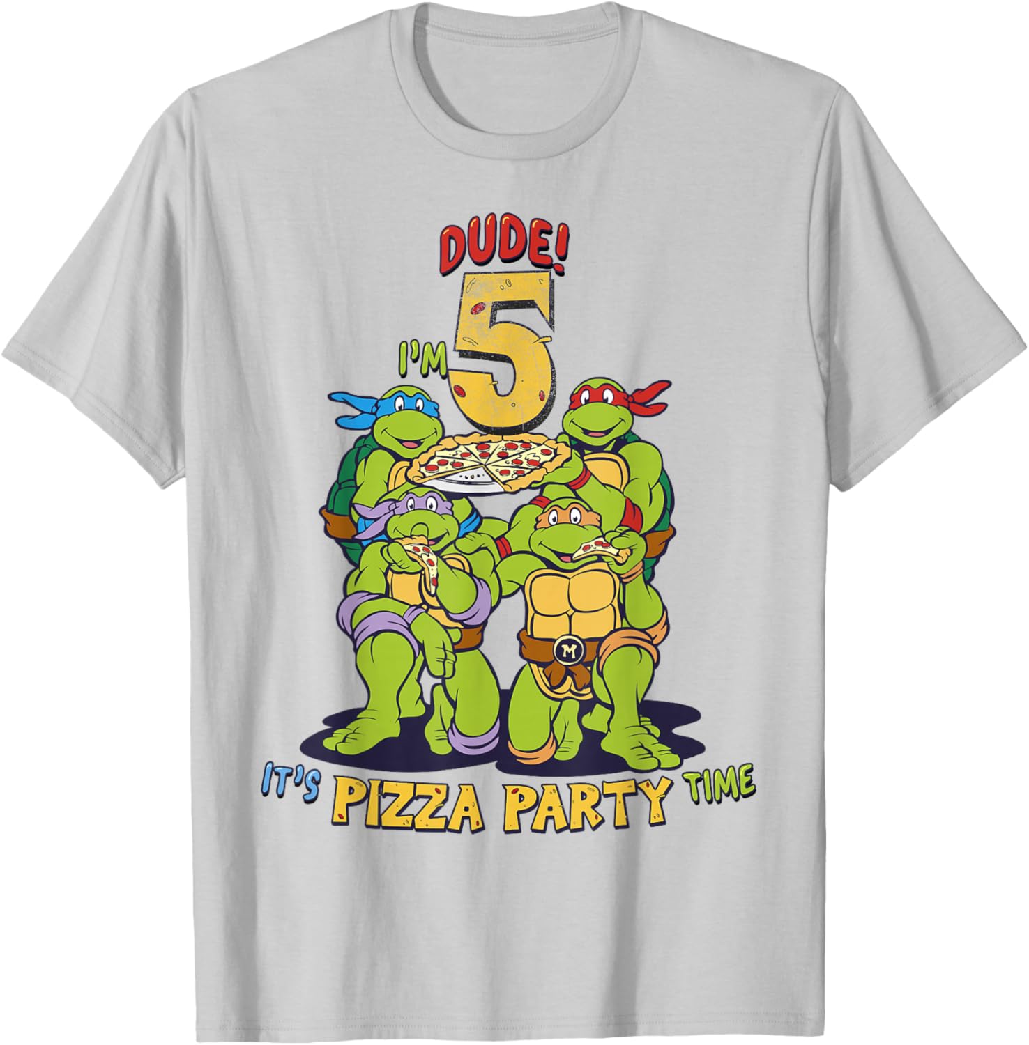 Teenage Mutant Ninja Turtles Pizza Party T-Shirt for Boys Age 5 - 8