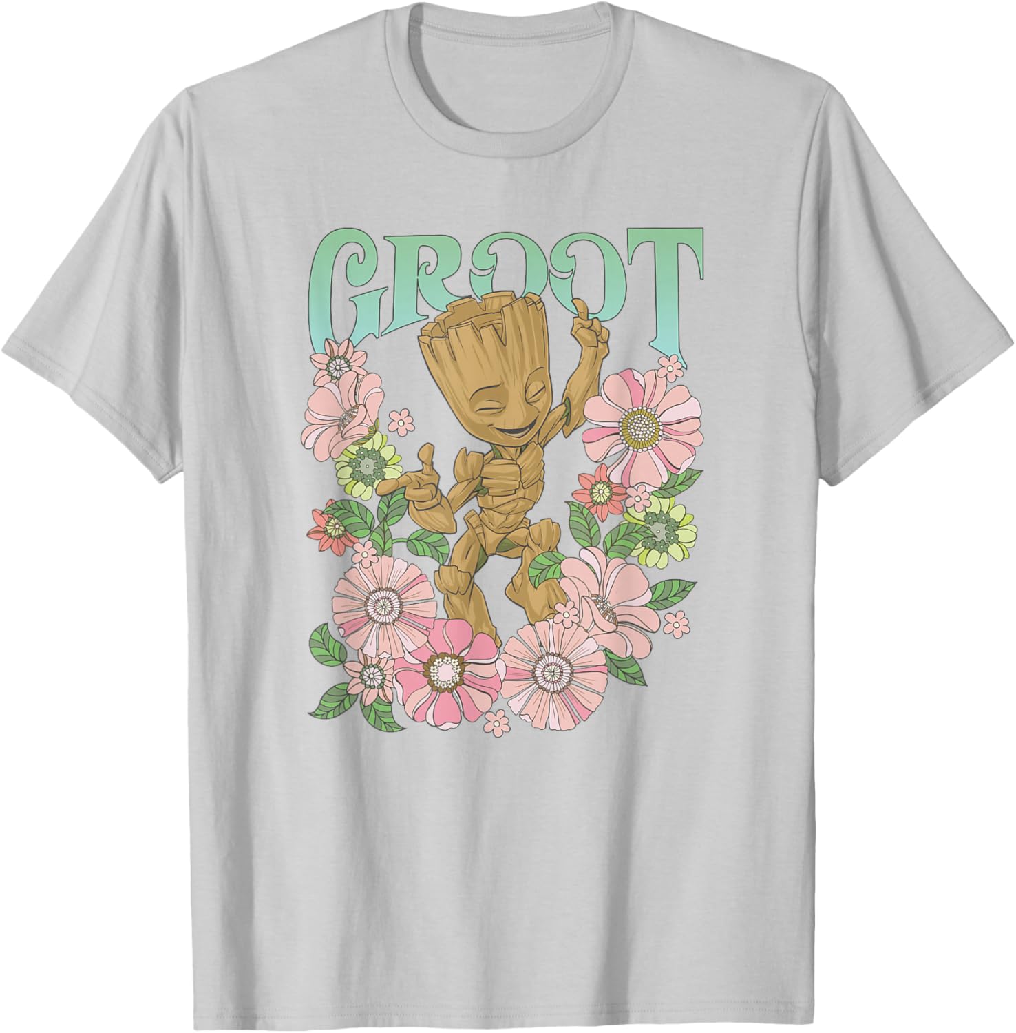 Marvel Guardians of the Galaxy Groot Floral Dance T-Shirt for Fans - 5
