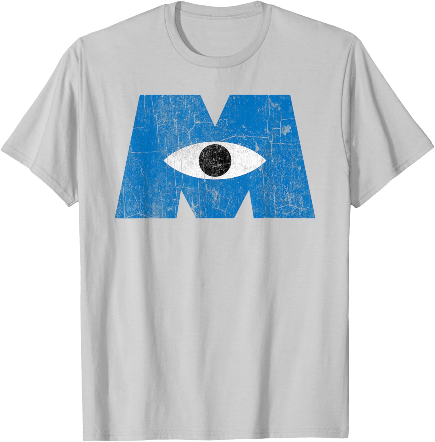 Disney Pixar Monsters Inc Distressed Blue Cyclops Logo T-Shirt - 4