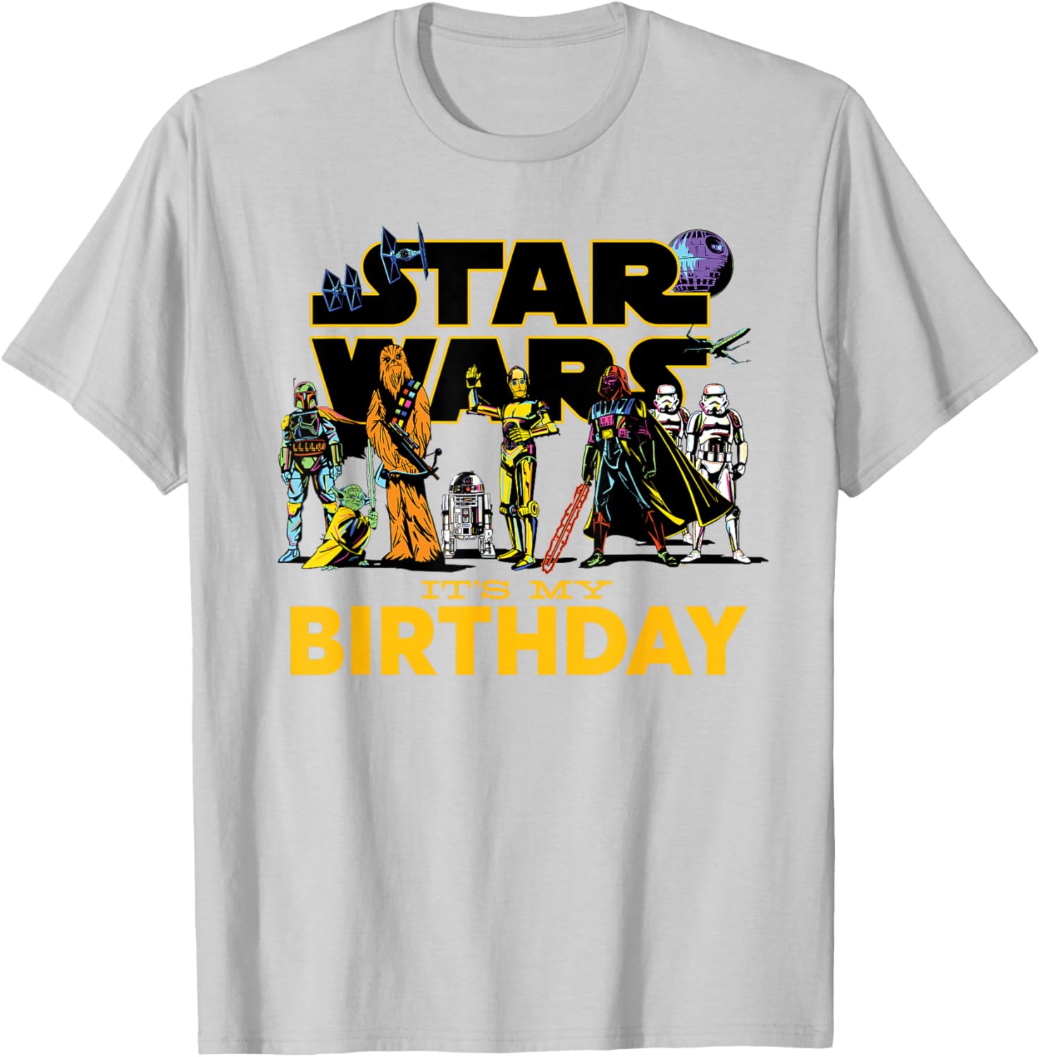 Star Wars Birthday T-Shirt for Kids Featuring Classic Characters Design - 19