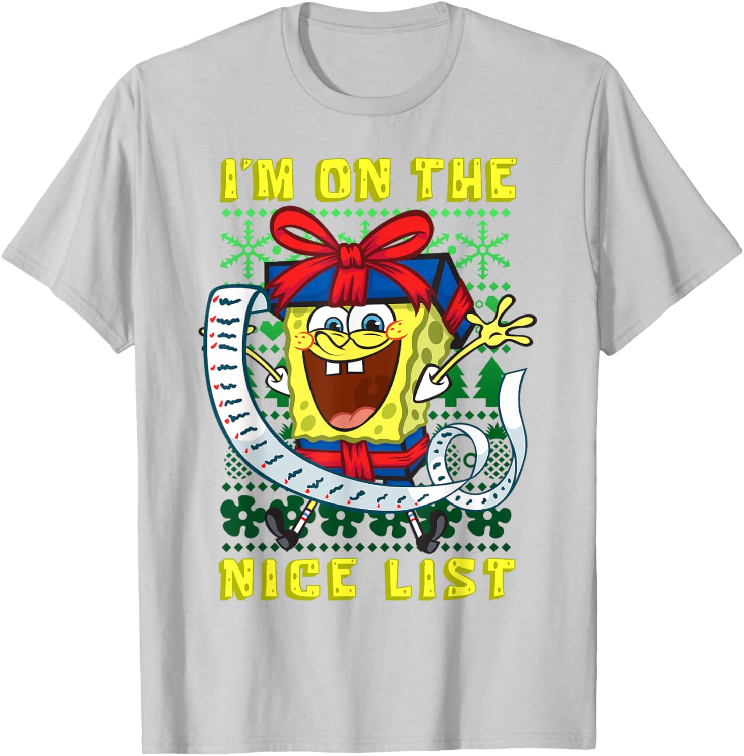 Mademark SpongeBob SquarePants Christmas Nice List T-Shirt for Kids - 17