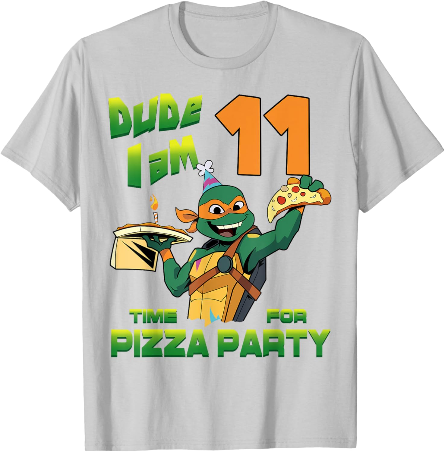 Mademark Teenage Mutant Ninja Turtles Mikey Pizza Birthday T-Shirt - 5
