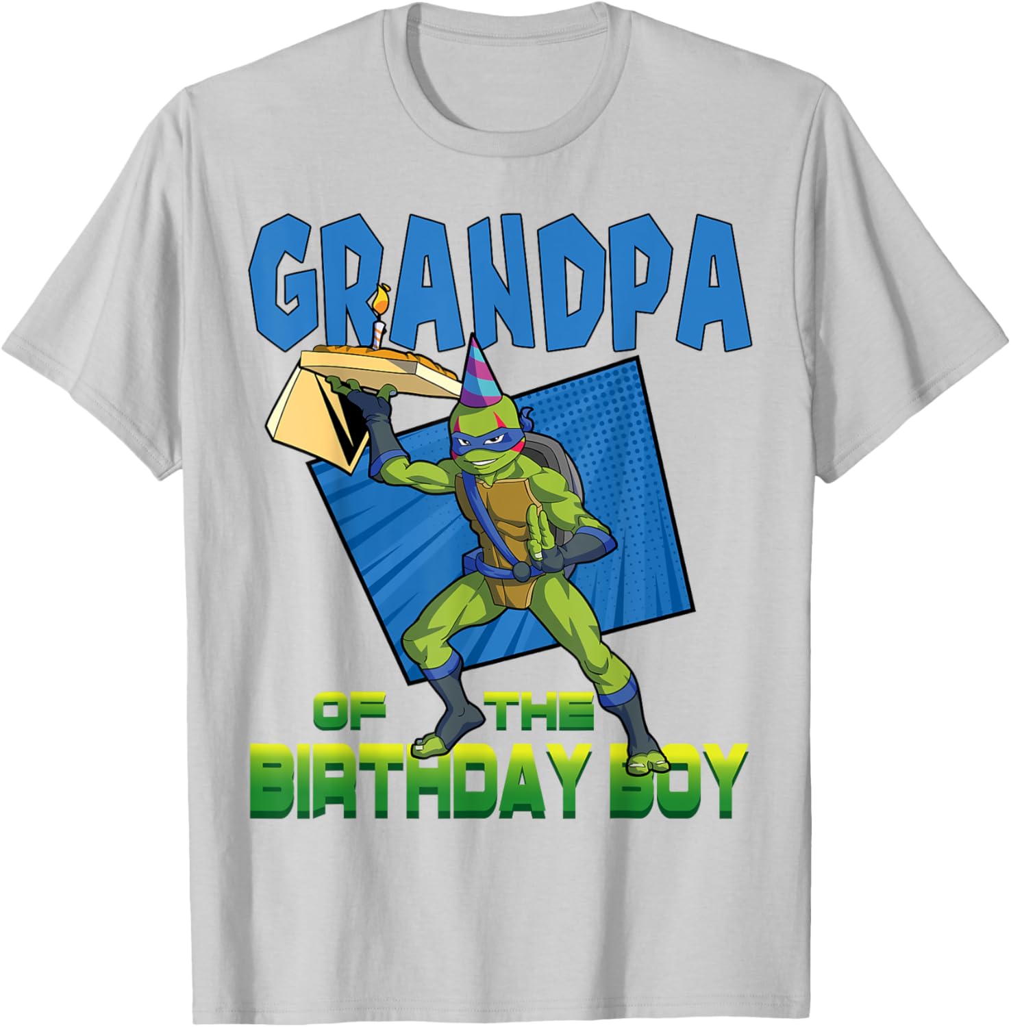 Mademark Teenage Mutant Ninja Turtles Leo Grandpa Pizza Party T-Shirt - 1