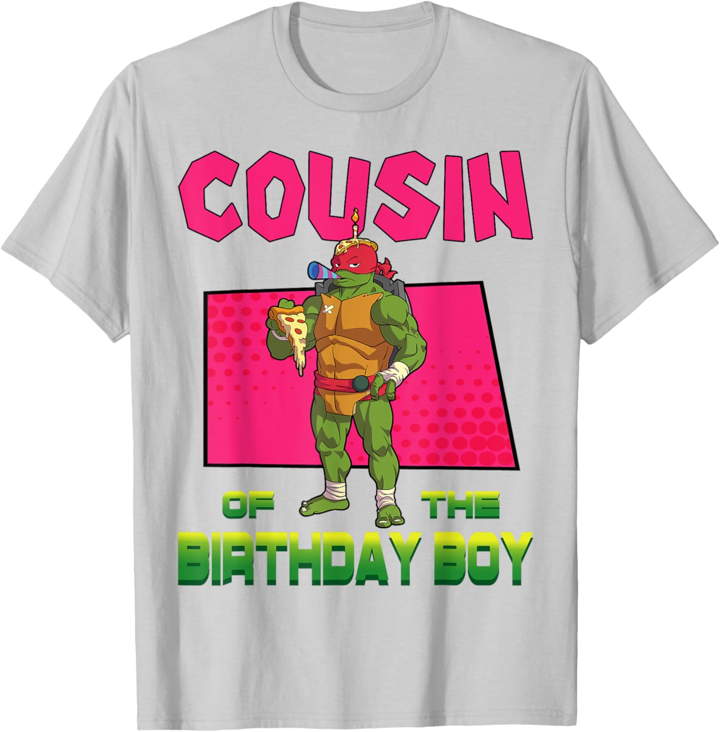 Mademark Teenage Mutant Ninja Turtles Raphael Birthday Pizza Party T-Shirt - 5