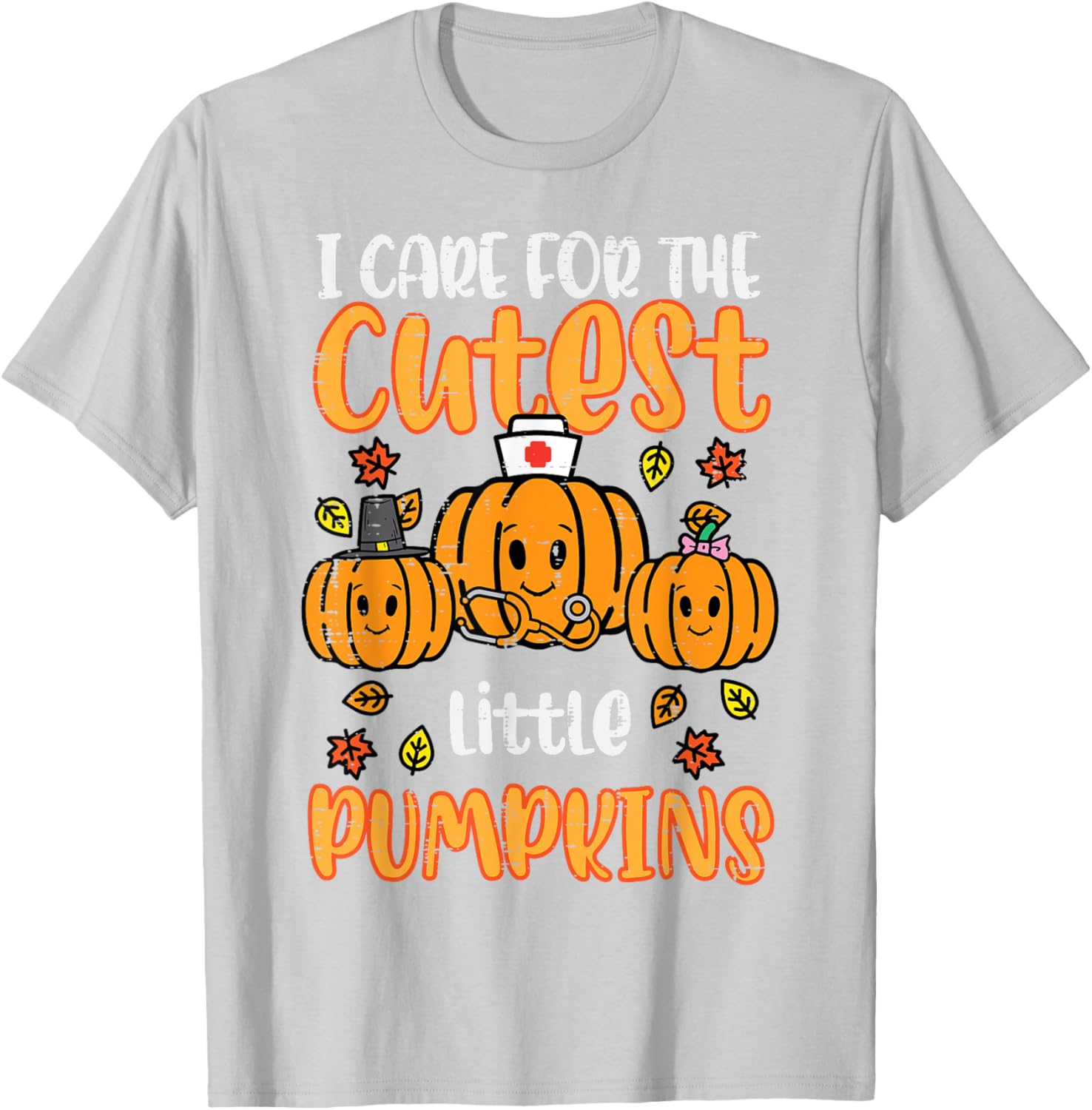 Festive Pumpkins Nurse Halloween Scrub Top for Fall and Thanksgiving Women - 17