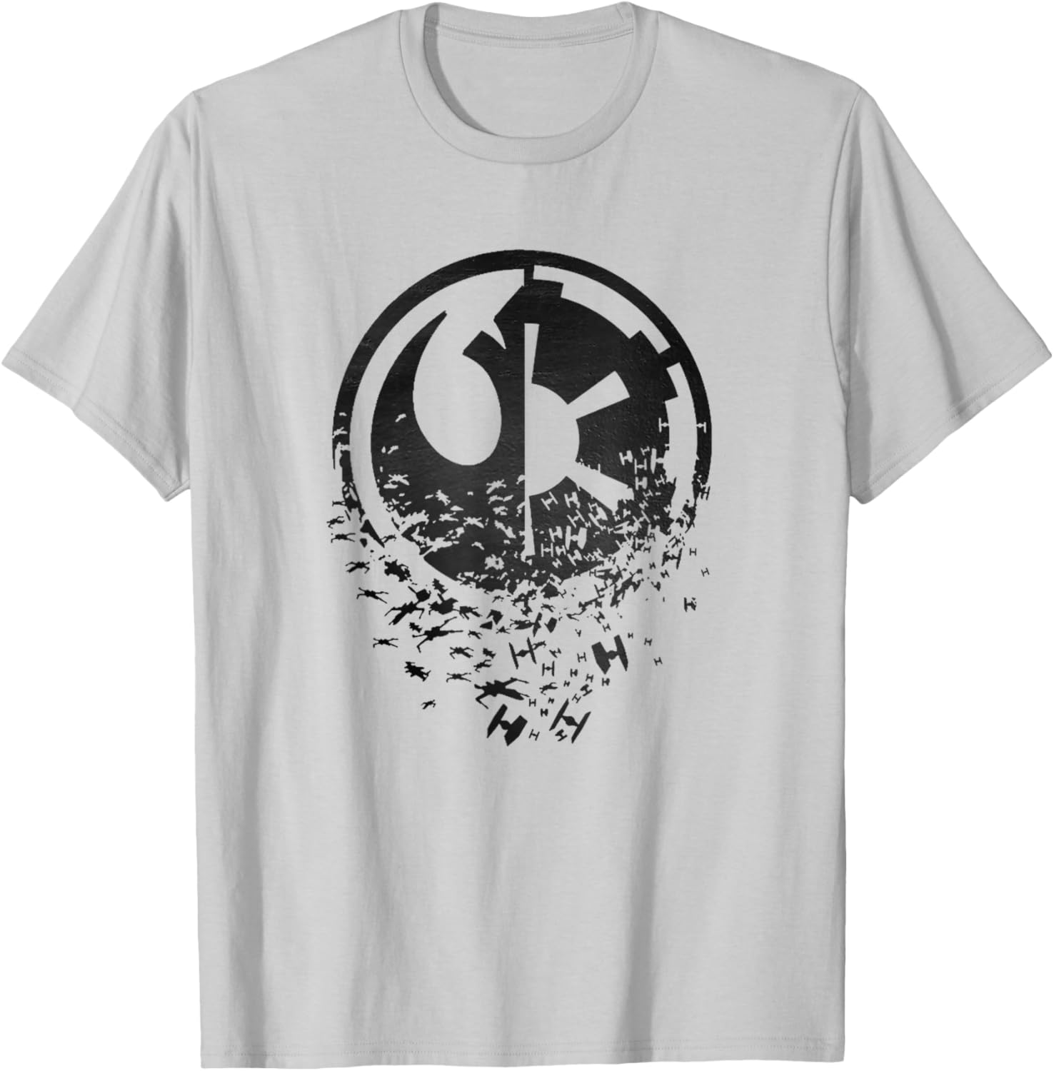 Star Wars Rebel Alliance versus Galactic Empire Split T-Shirt for Fans - 4
